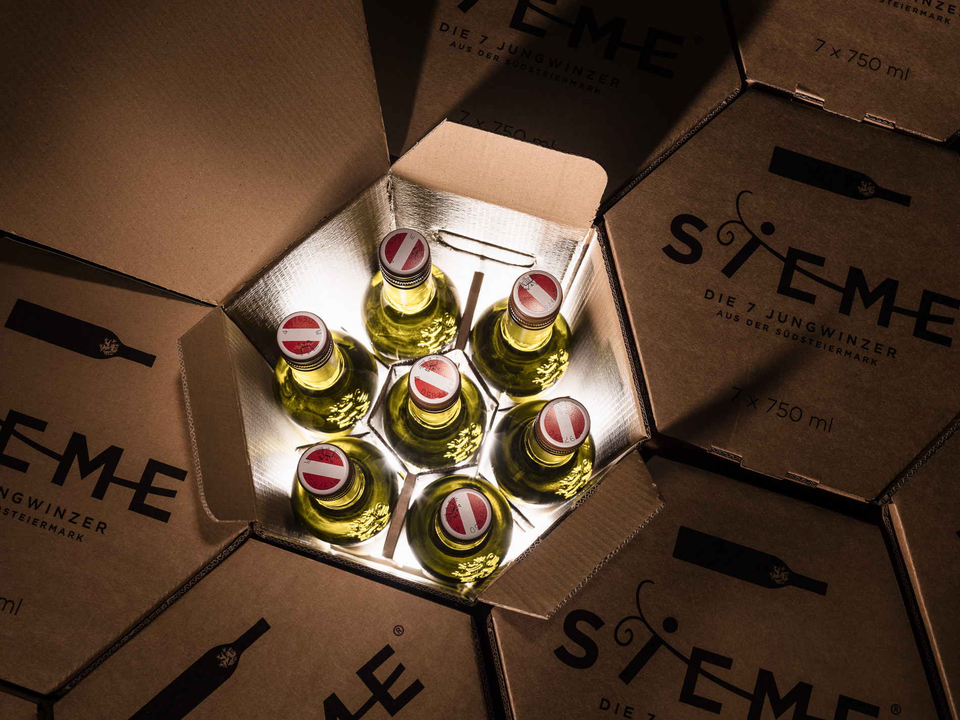 Der einzigartige 7er Karton. 7 unterschiedliche Sauvignos aus der Südsteeirmark