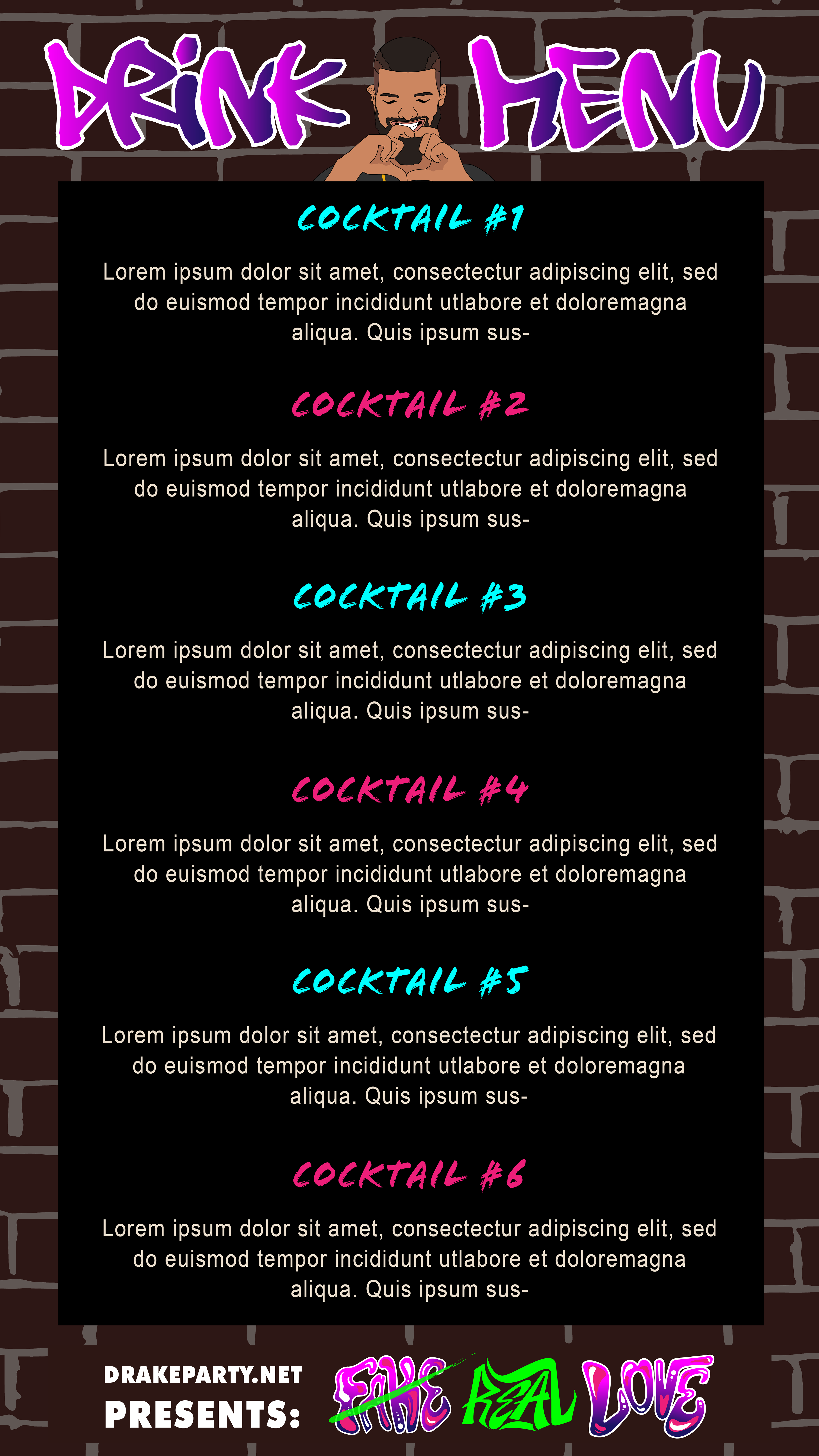 Themed Drink Menu