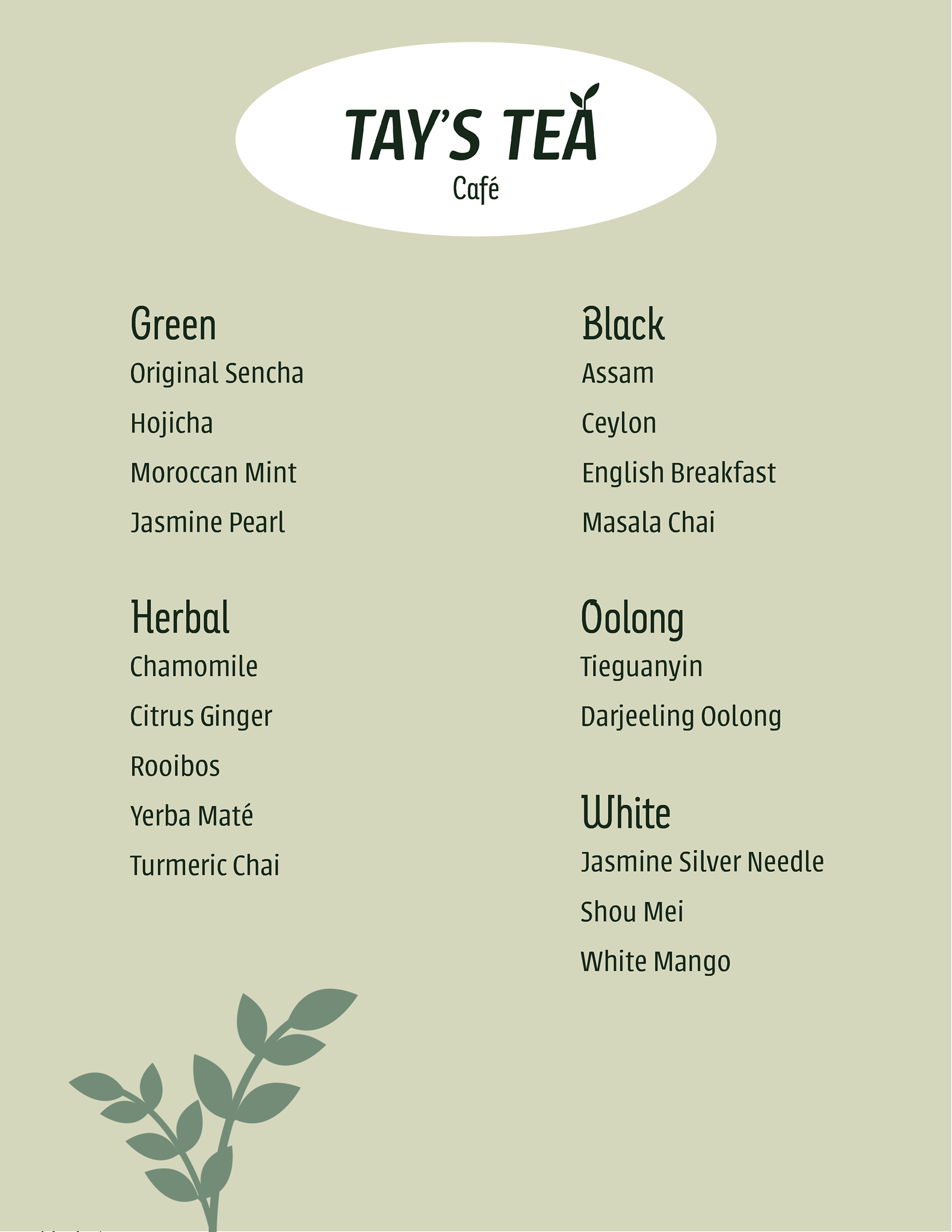 Menu assignment for a class (2024)