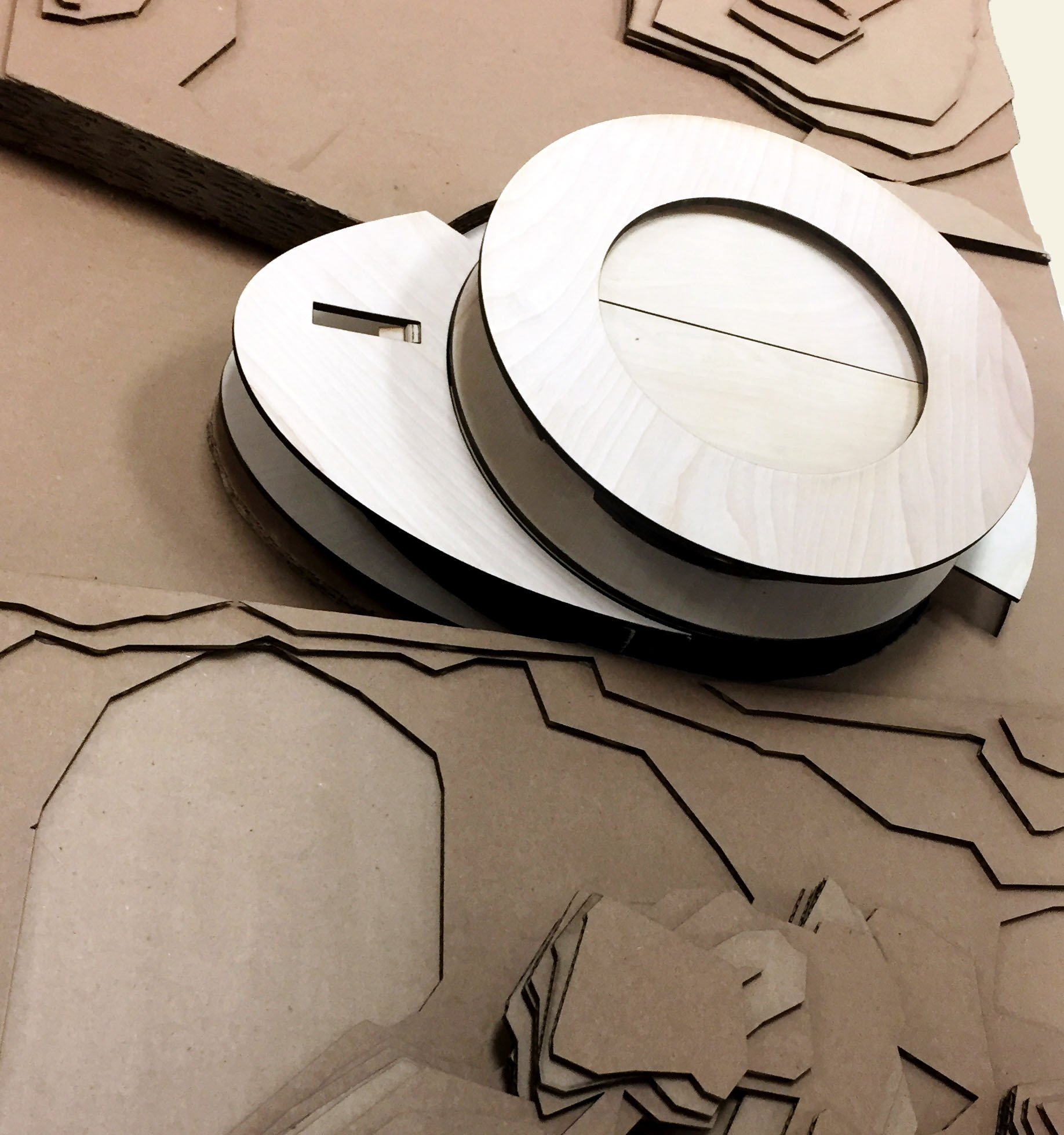 Wood, Cardboard, Acetate