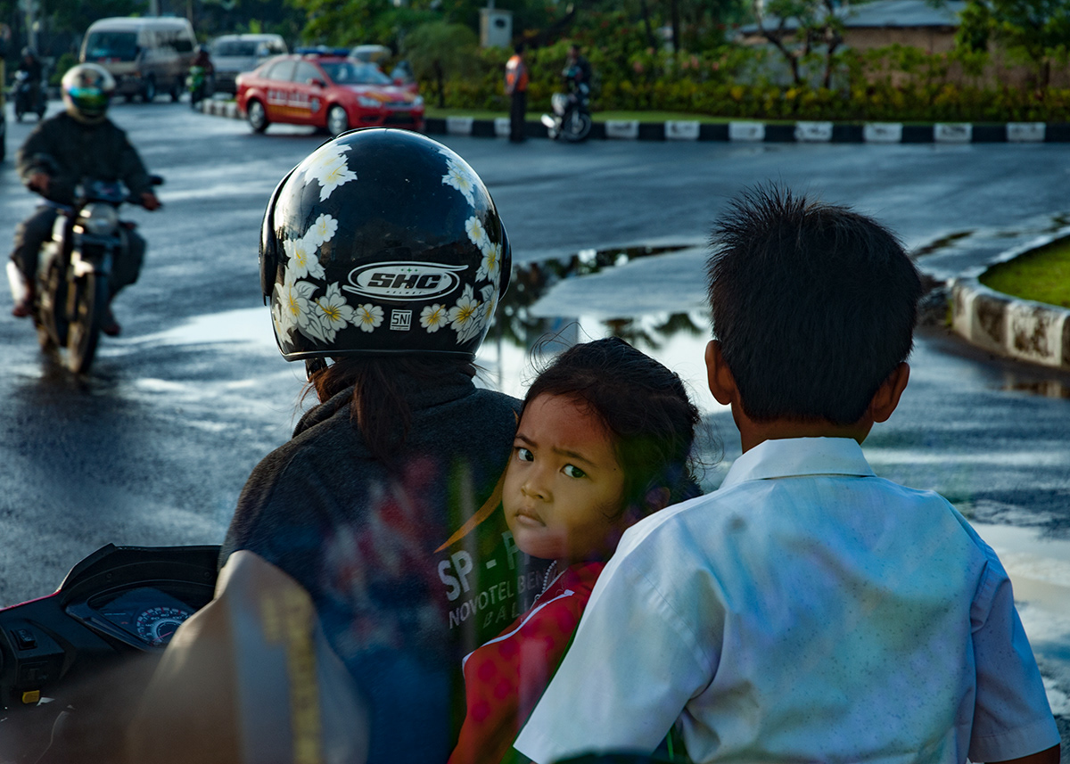 Girl on a motorcycle Bali