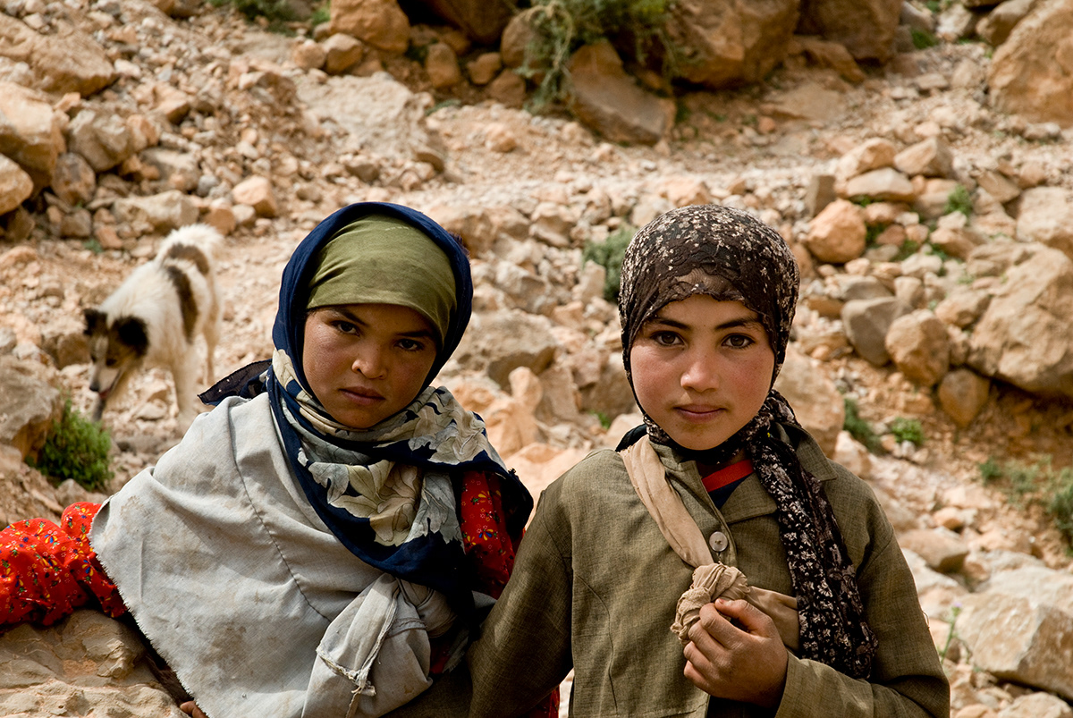 Berber girls Atlas Mountains Morocco