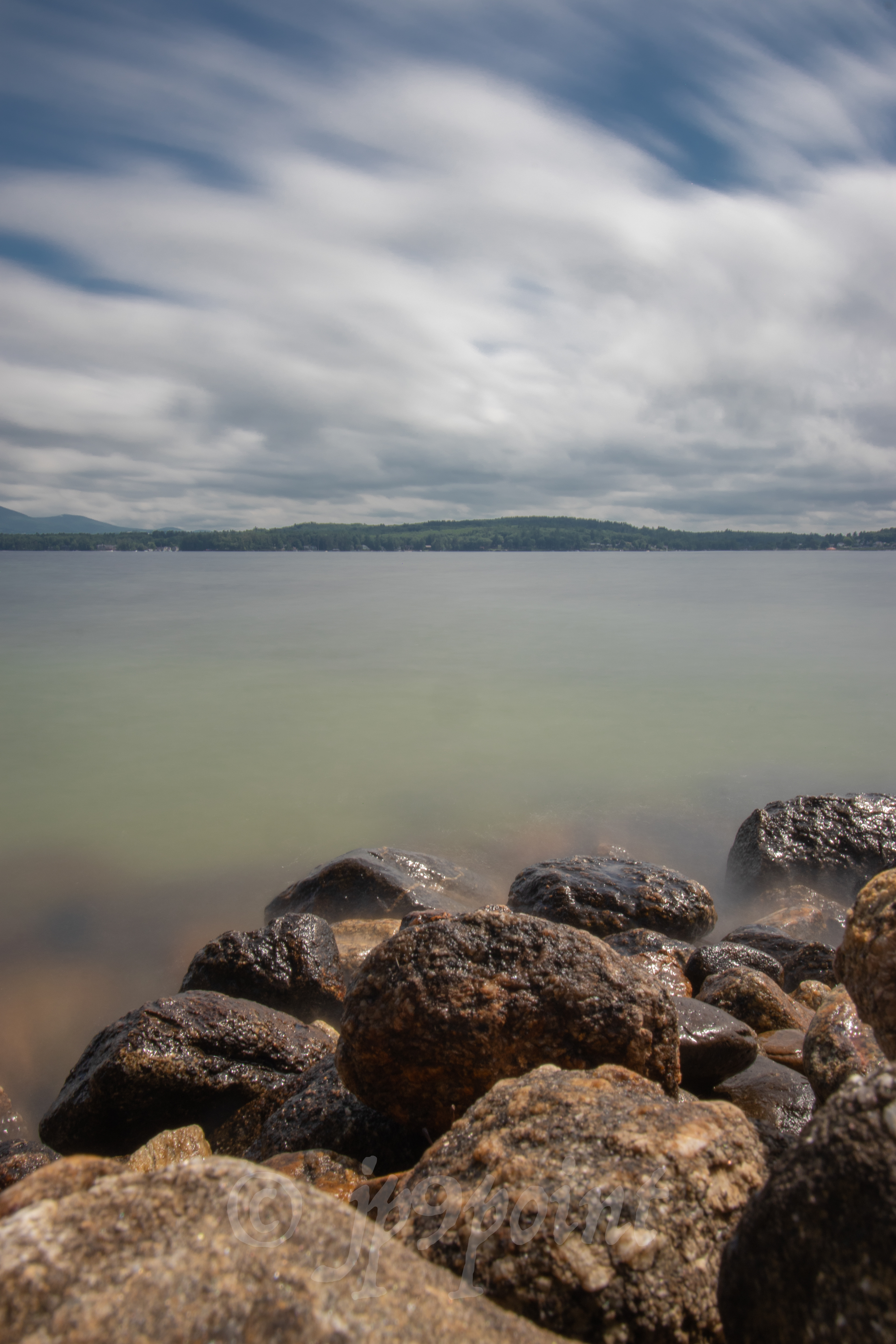Overcast day on Lake Winnipesaukee, New Hampshire.