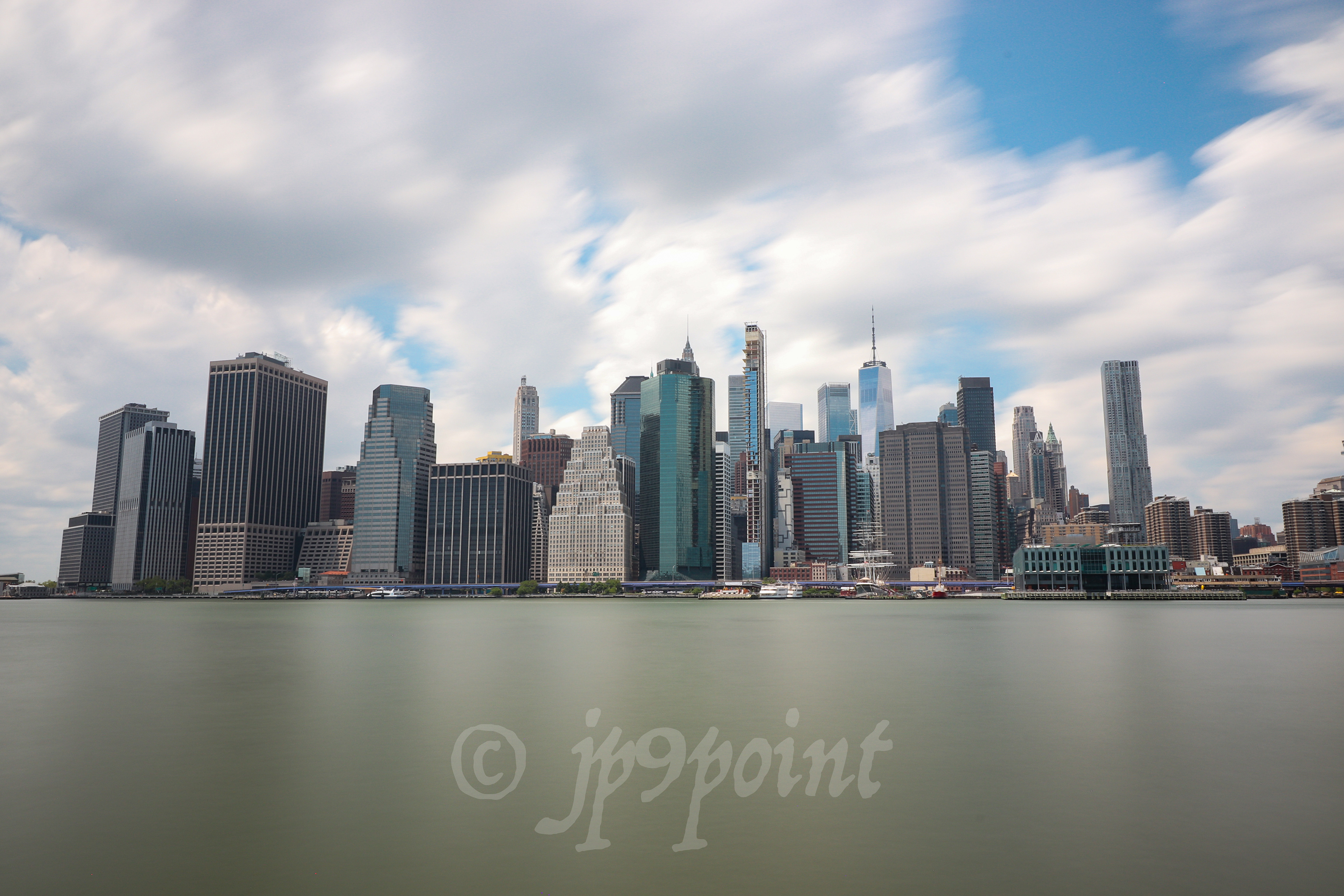 View from Dumbo, Brooklyn of the New York skyline.