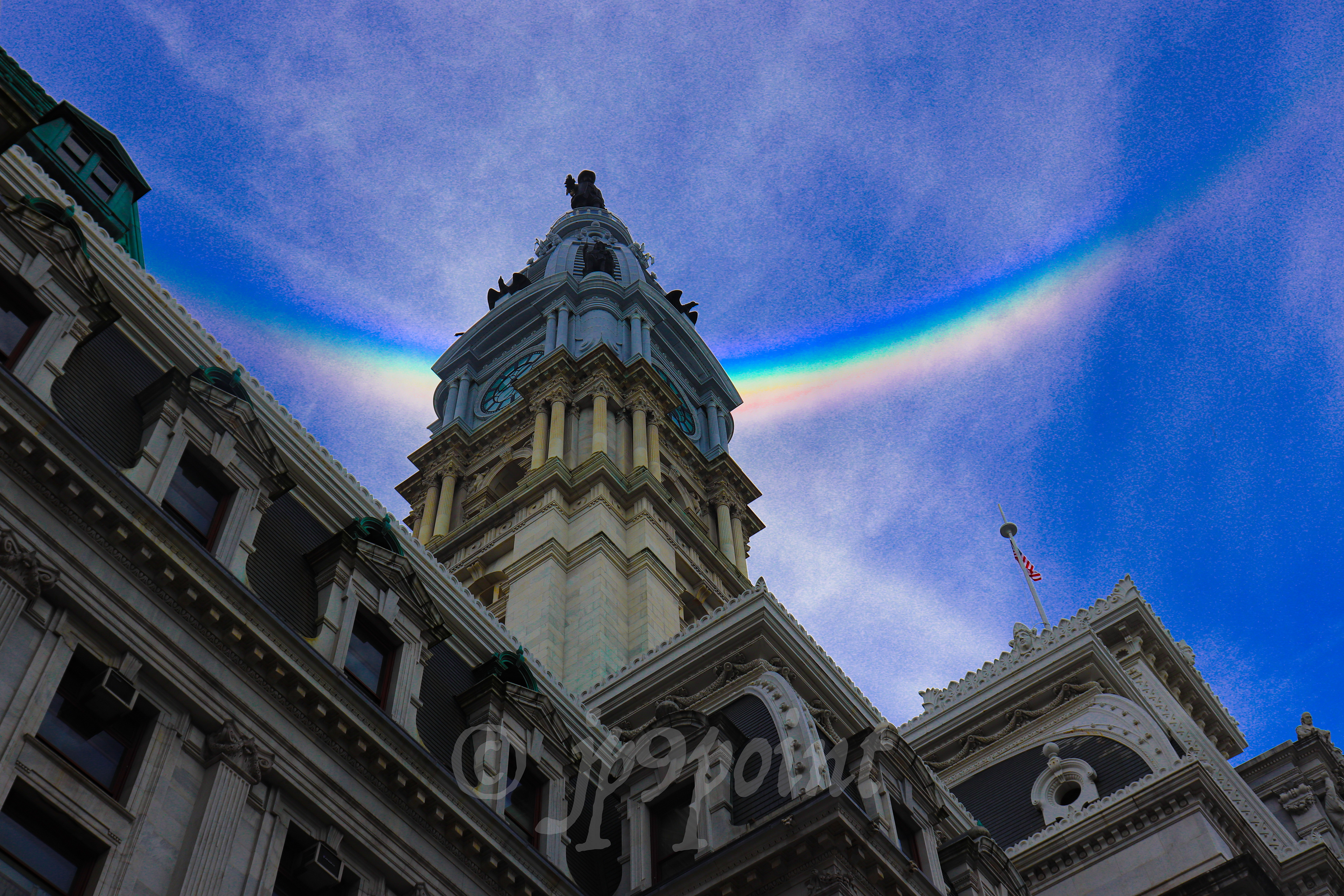 Inverse rainbow in Philadelphia.
