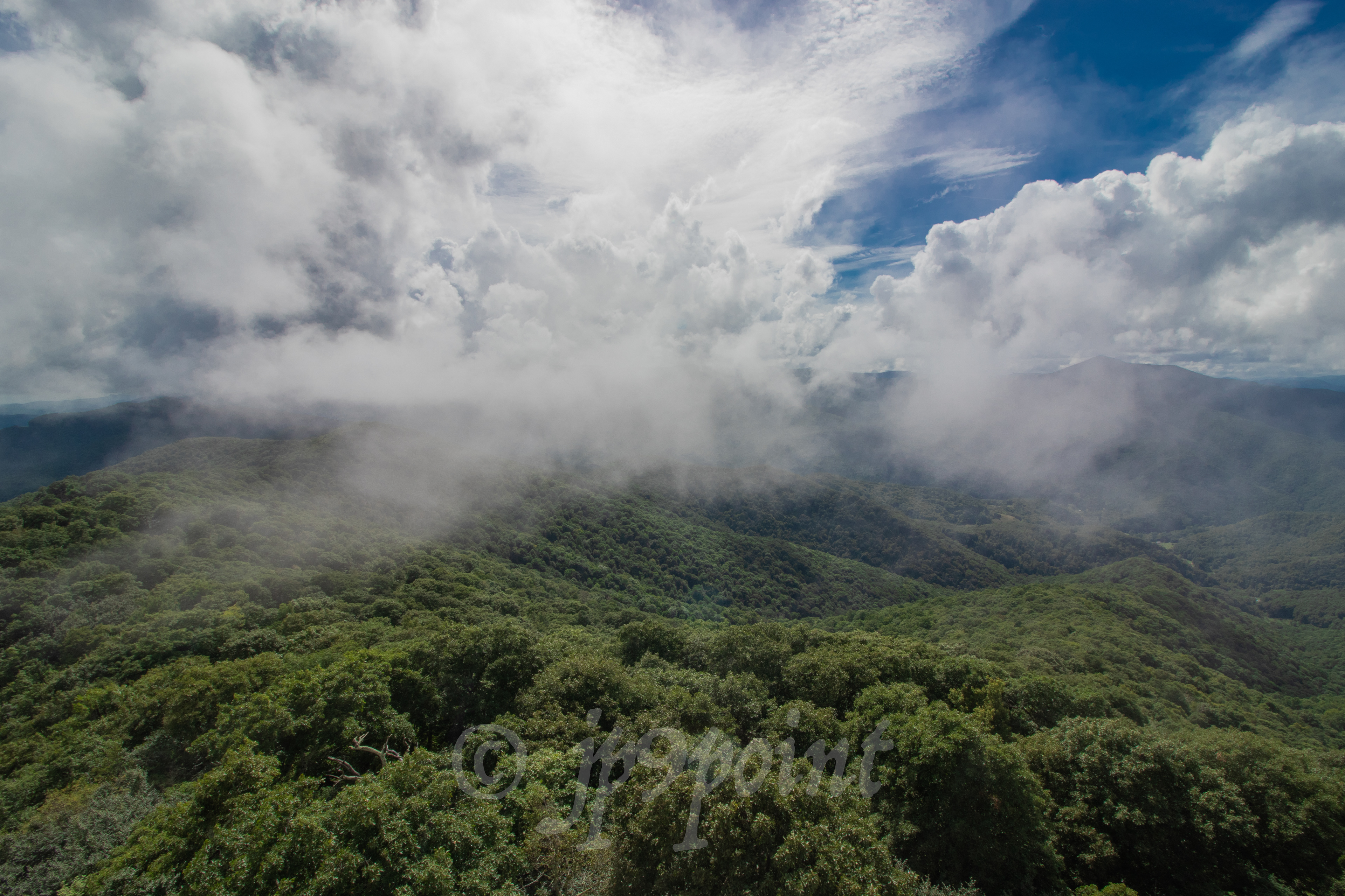 Smokey Mountains, Pisgah Forest, NC. Beautiful clouds and mountains.