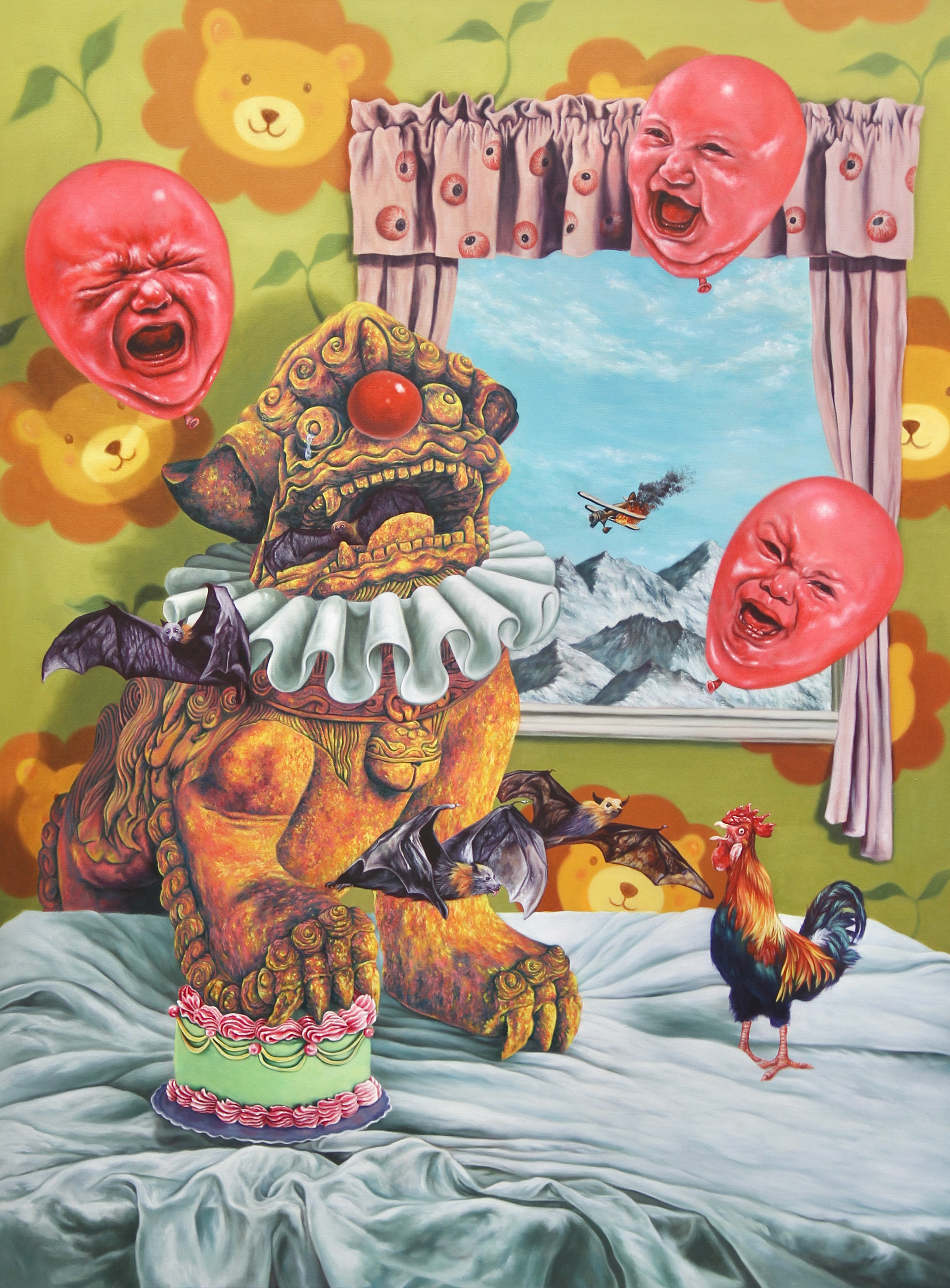 "The Worst Birthday Party Ever" Oil on Canvas, 91cm x 121cm