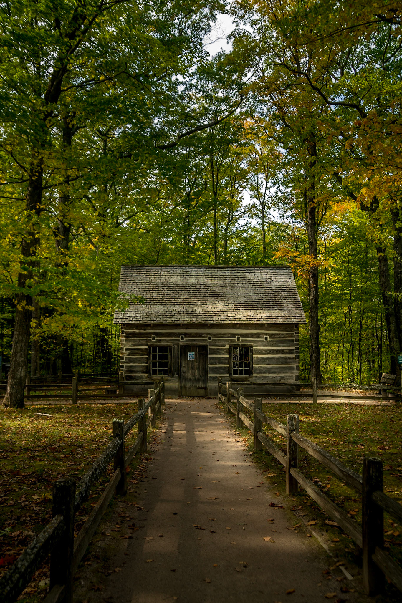 Mission Point Lighthouse Hesler Log House 2