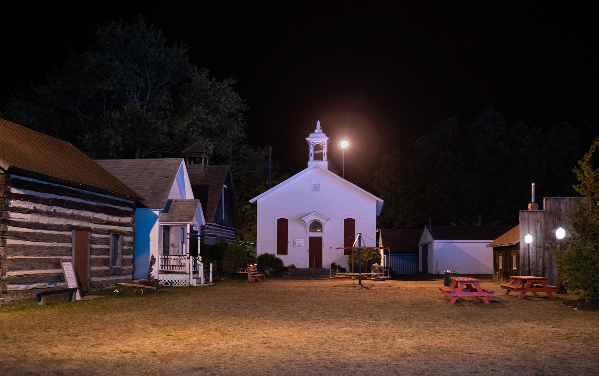 Pioneer Village at night