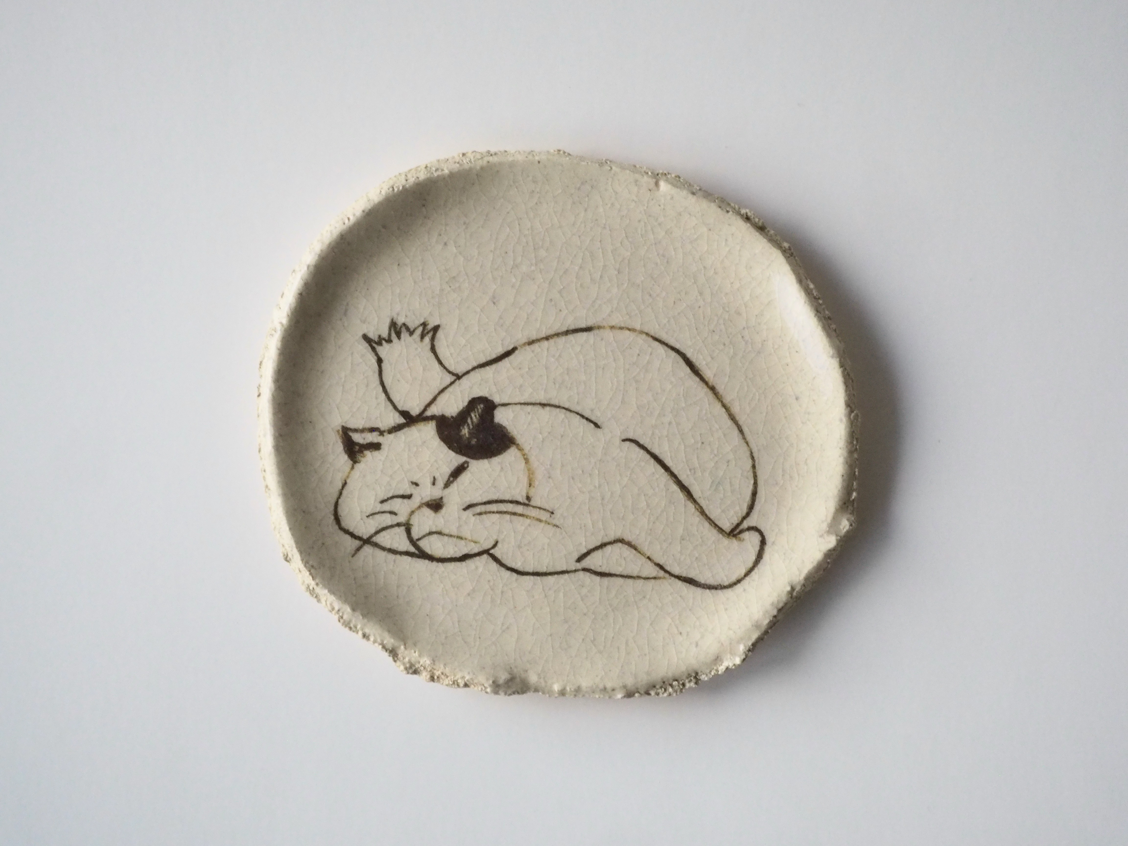 Tetsu-e cat dish