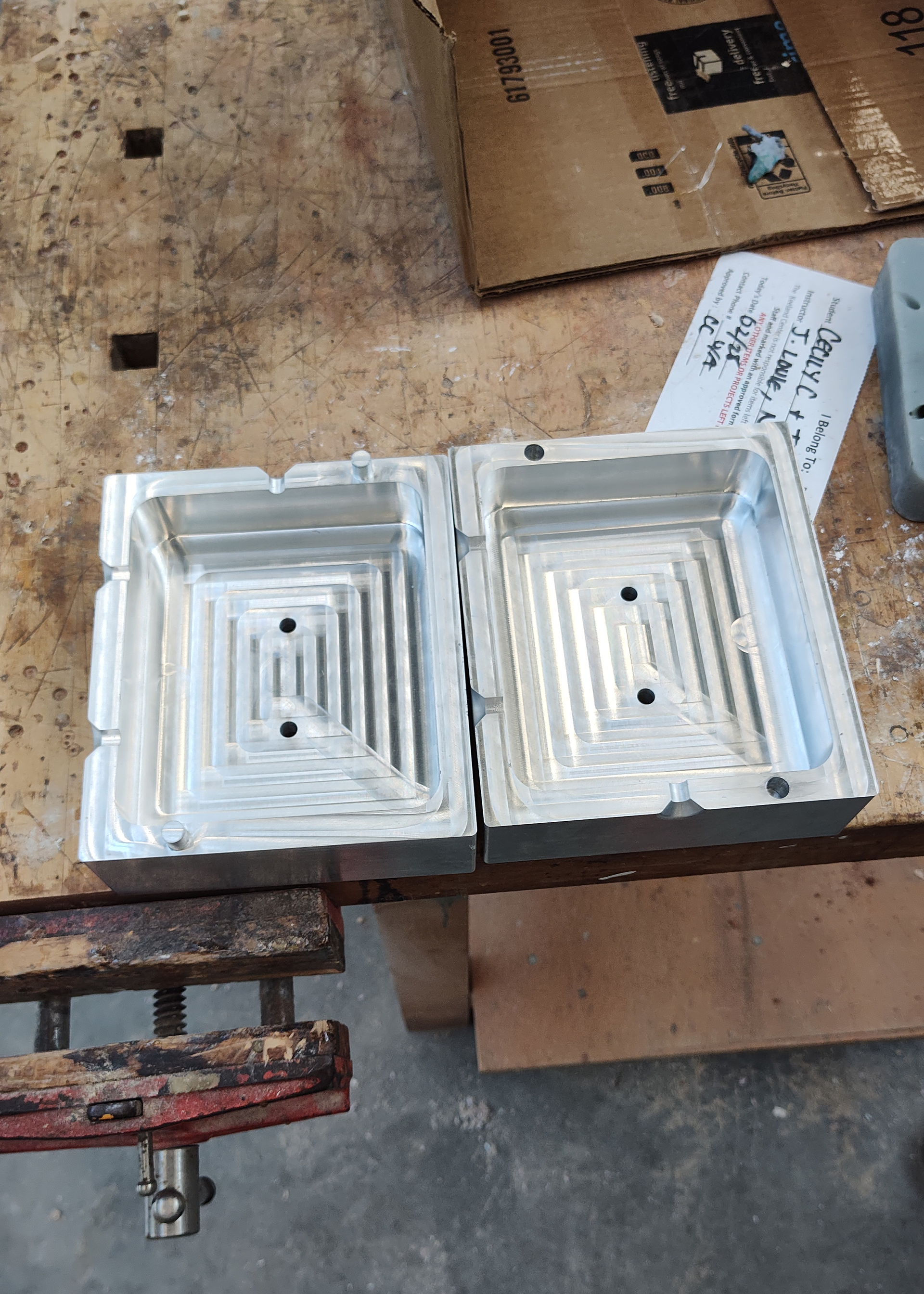 We had a mold carrier machined for us.