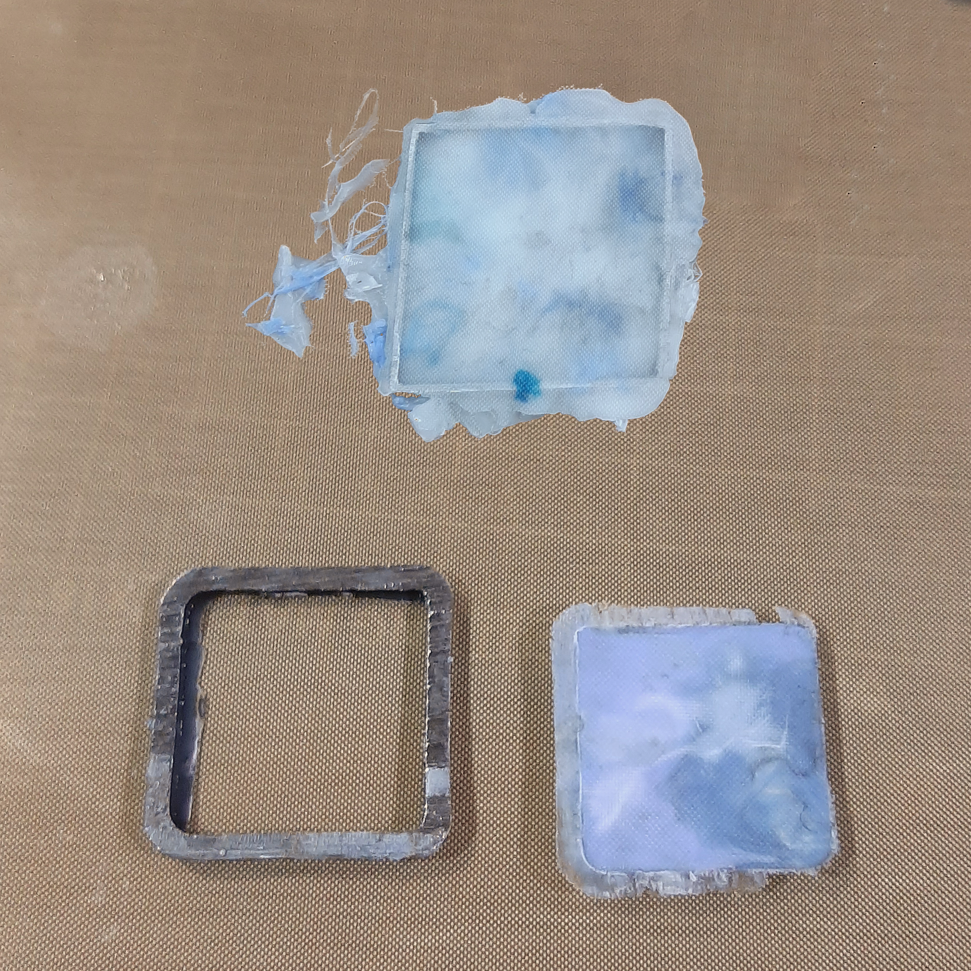 I tested using frames to make sheets of consistent size.