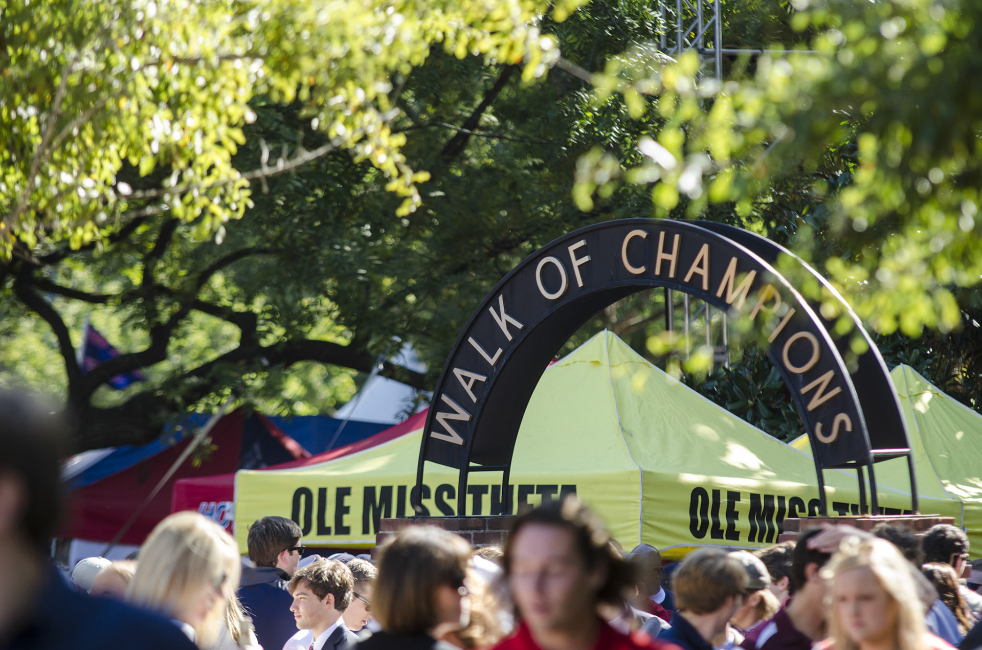 Students and fans in the Grove on the campus of the University of Mississippi in Oxford, Miss. on Saturday, Oct. 4, 2014.