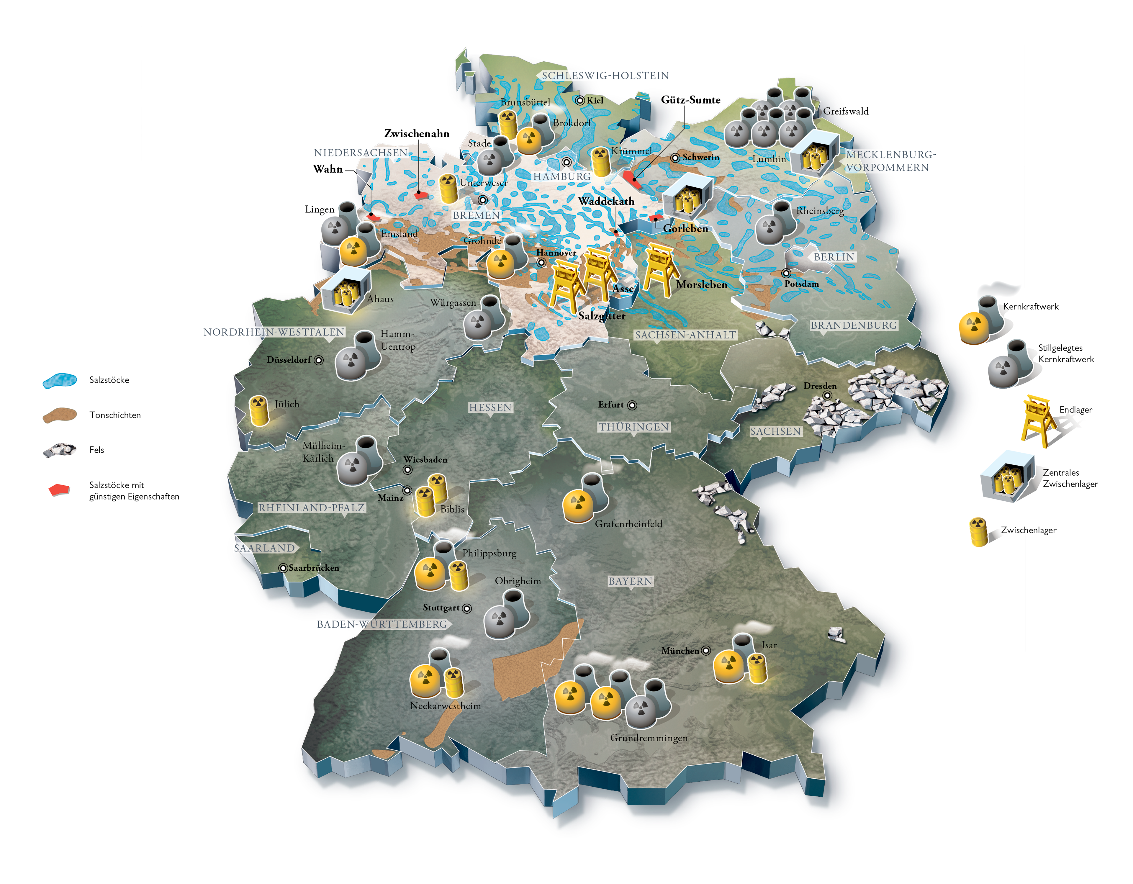 Deutschlandkarte Endlagersuche