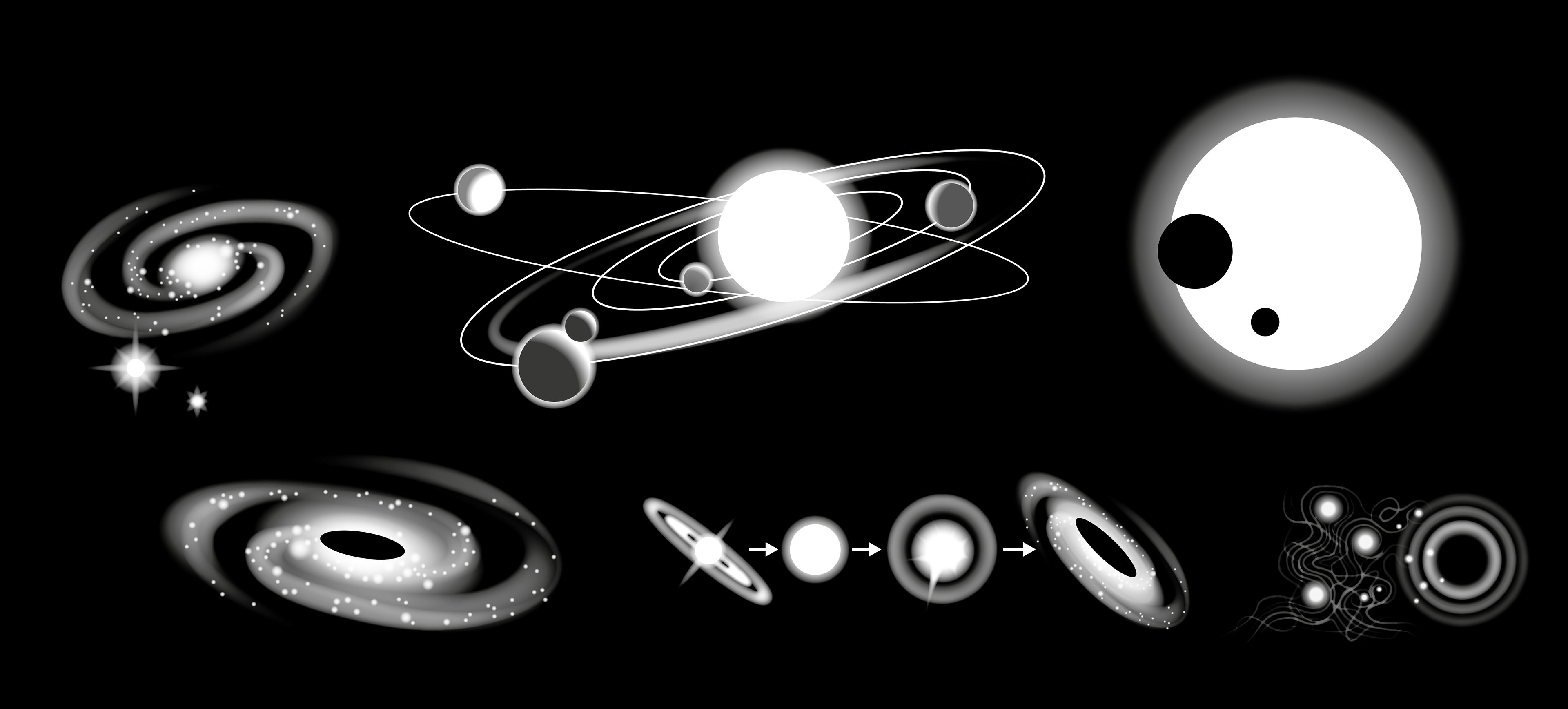 some planets and galaxies
