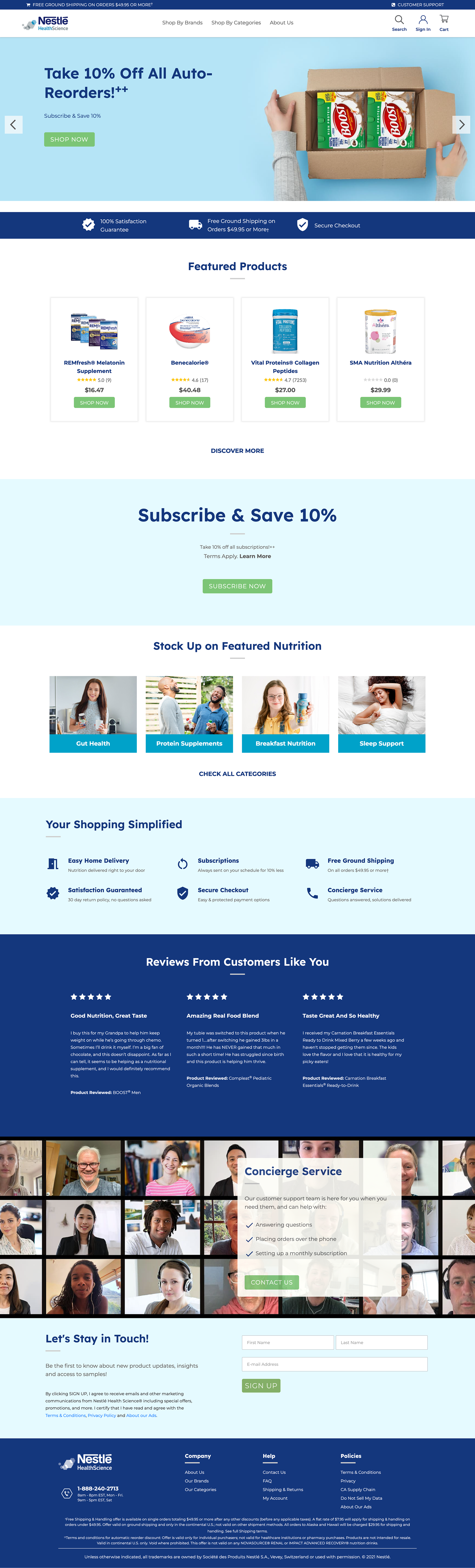 Nestlé Nutrition Store Homepage