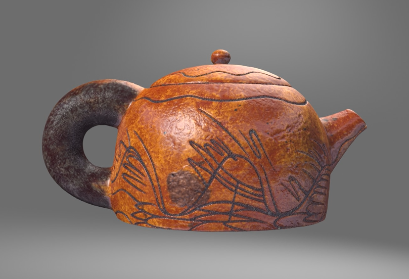 Stoneware teapot surfacing for Kung Fu Panda 2