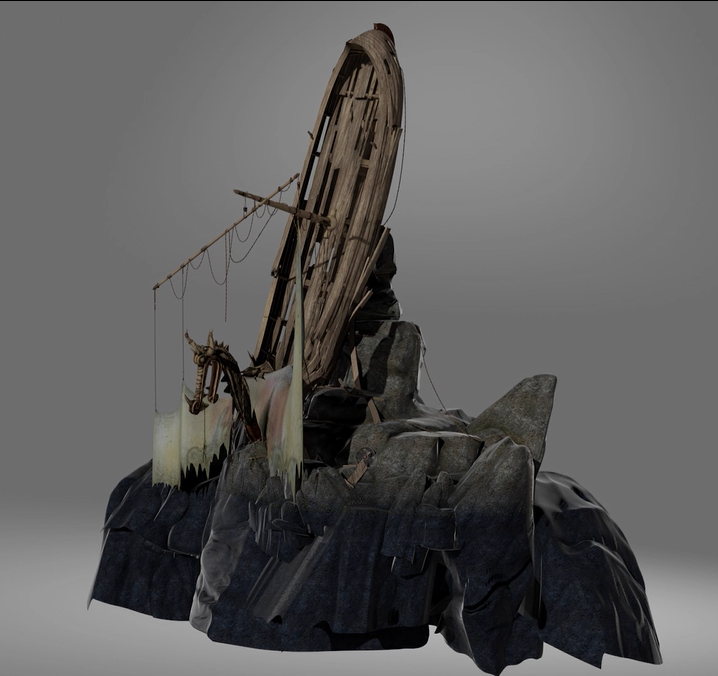Shipwreck surfacing for How to Train Your Dragon
