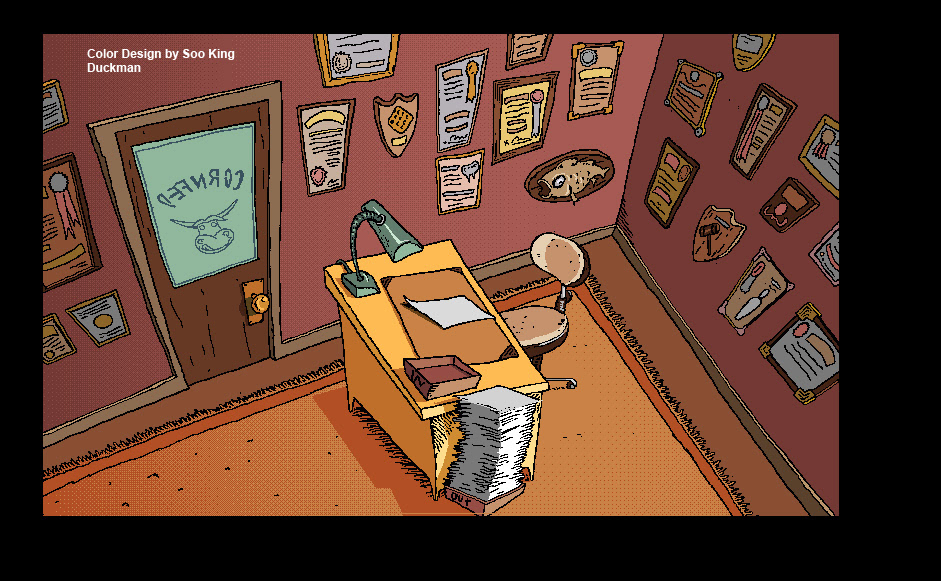 Environment color design for DuckMan: Private Dick/Family Man