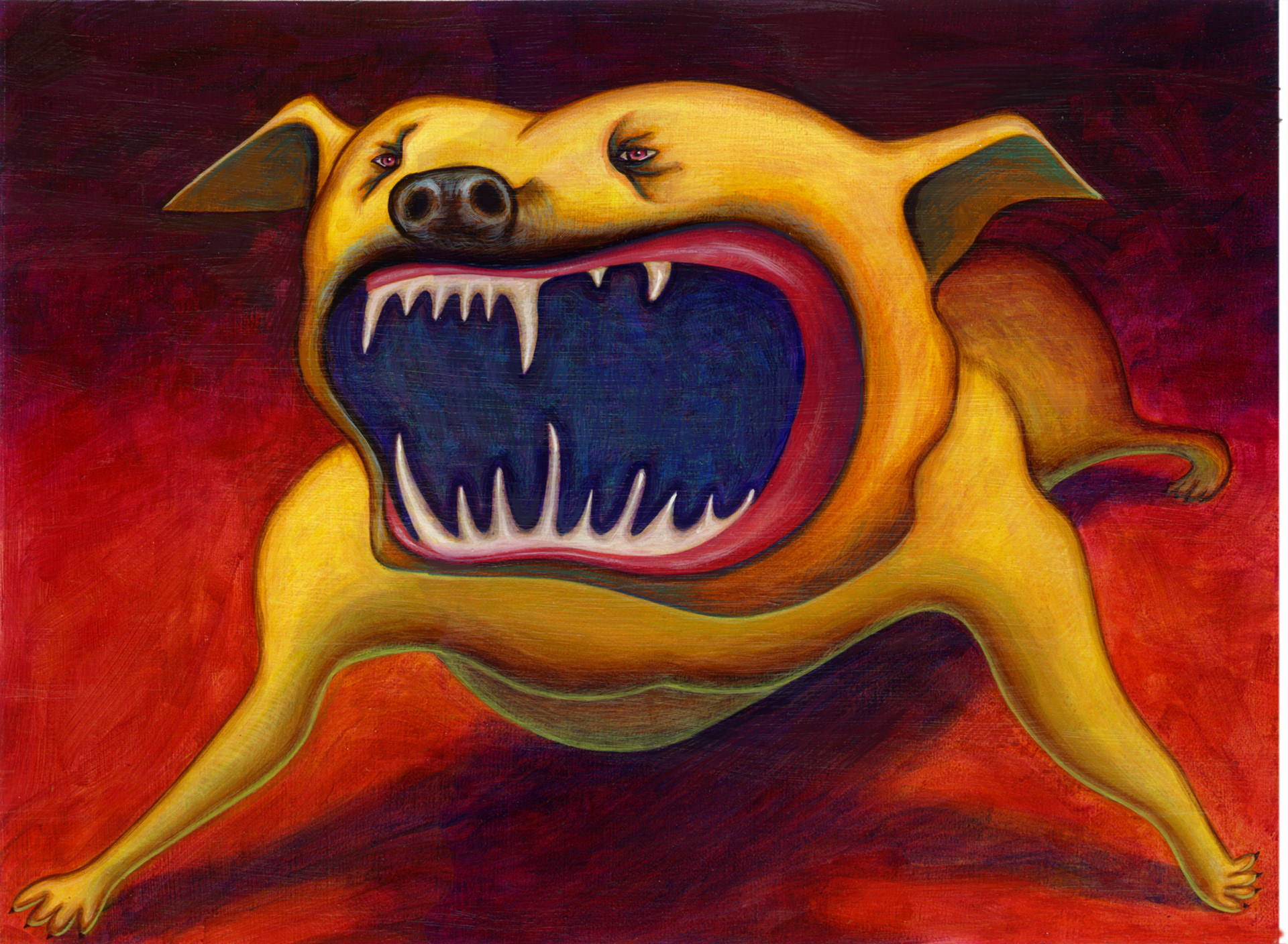 Pitbull teenager:  Acrylic on illustration board