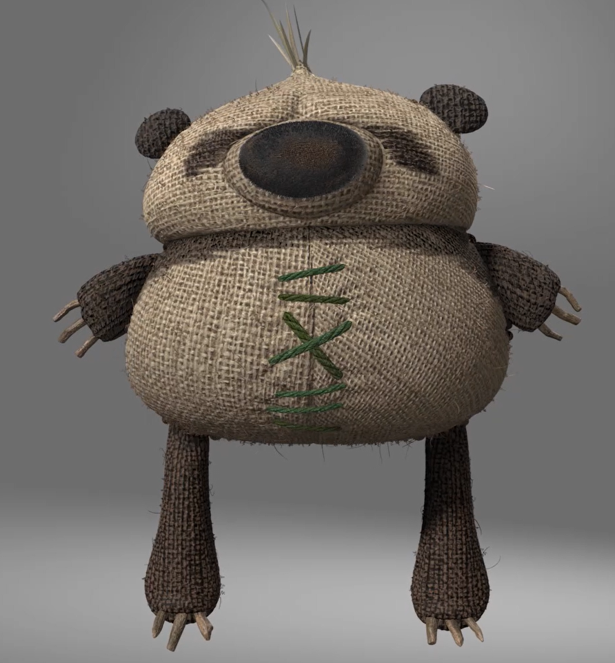 Baby Po's stuffie surfacing and hair groom for Kung Fug Panda 2