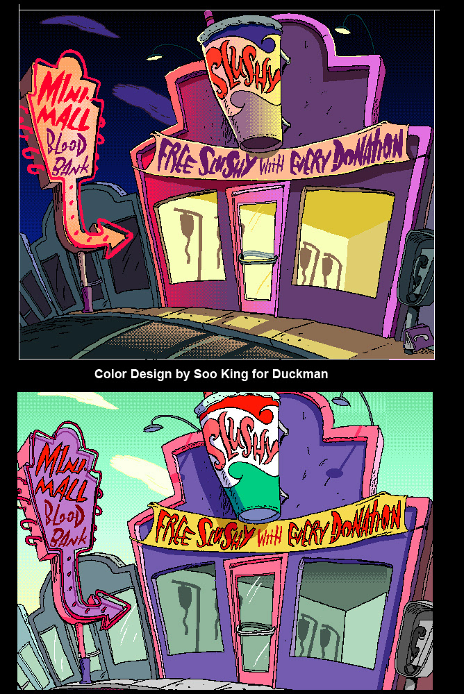 Environment color design for DuckMan: Private Dick/Family Man