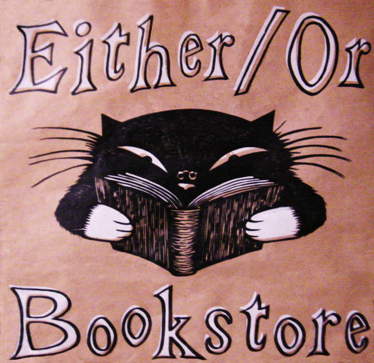 Gift bag prototype: Linoleum print on craft paper