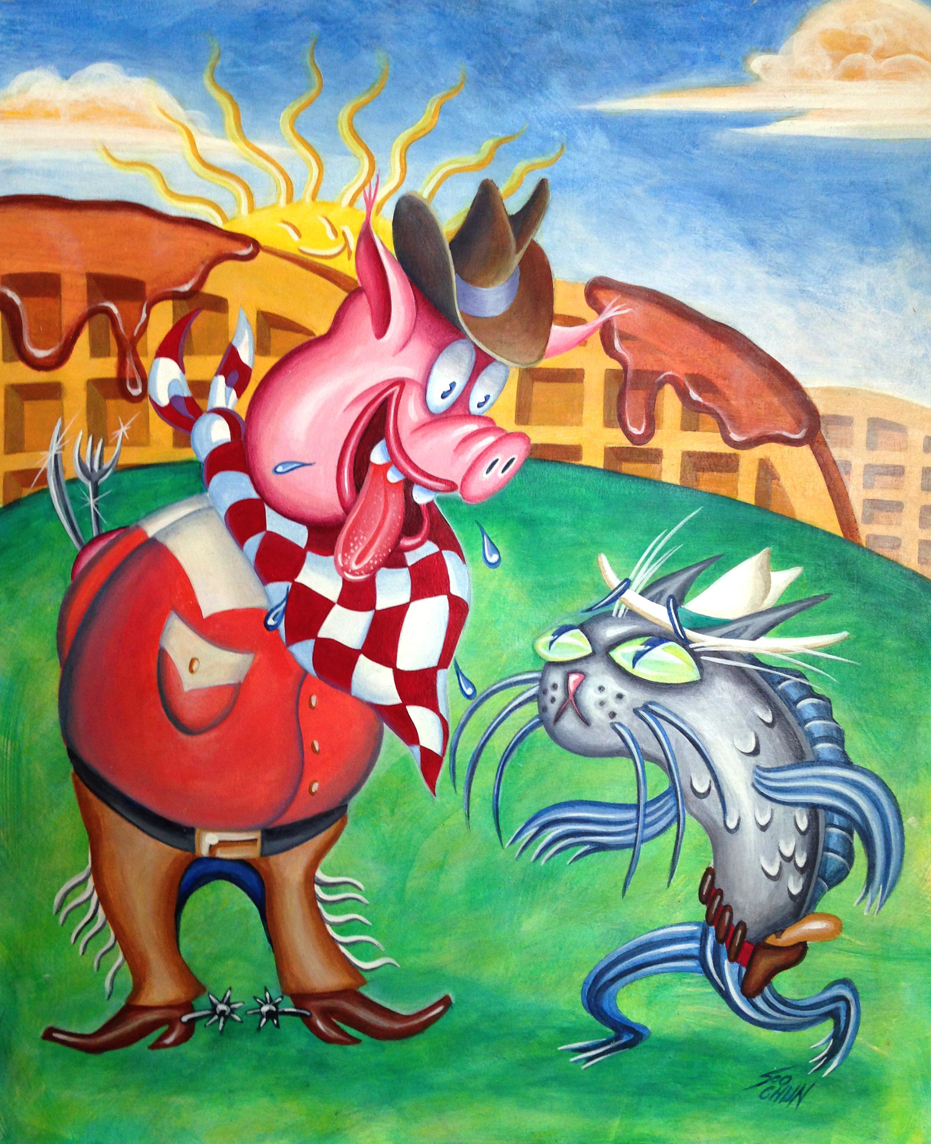 L. A. Reader Cover art: Acrylic painting on illustration board