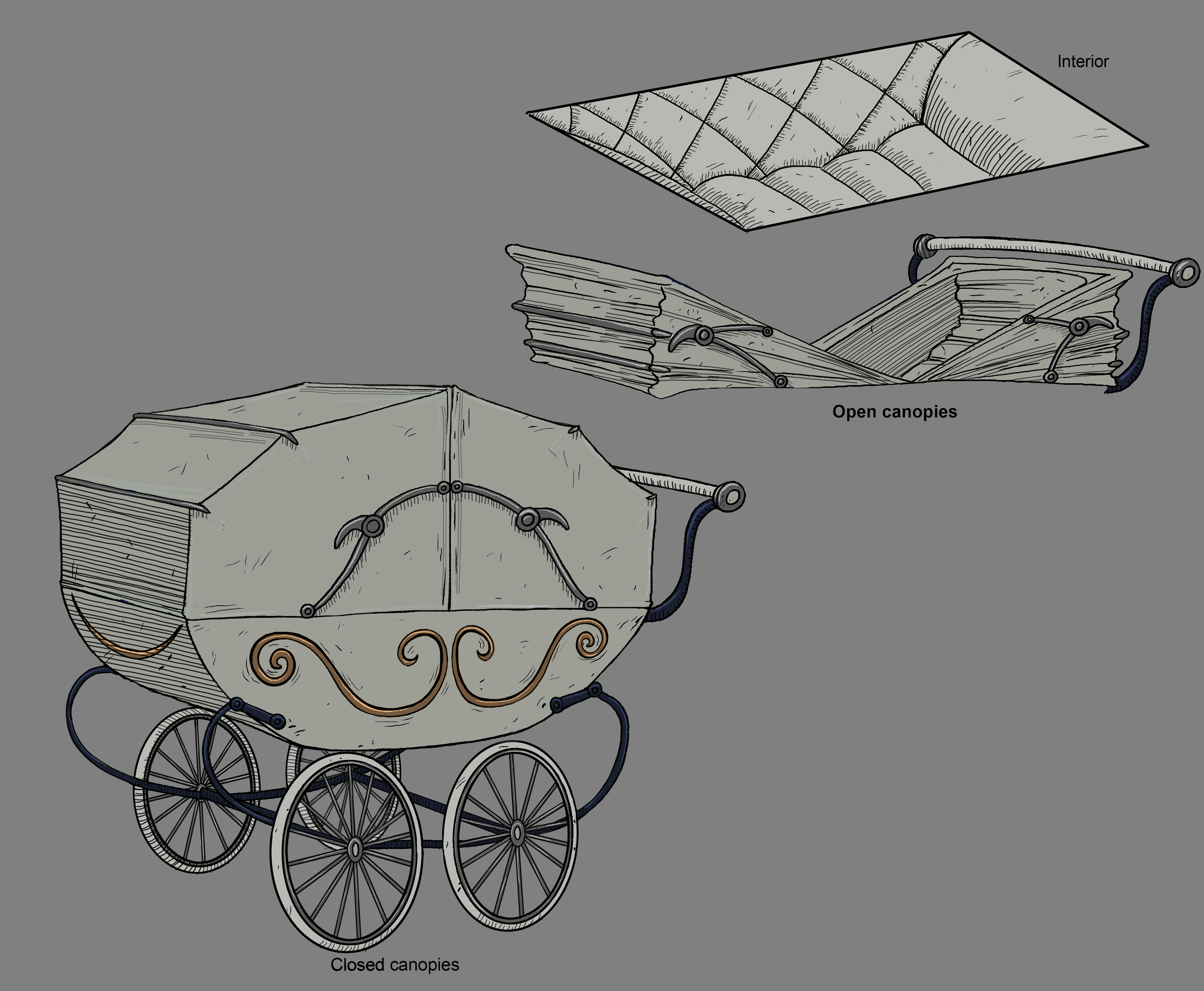 Baby carriage design/color/texture for Curses!