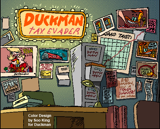 Environment color design for DuckMan: Private Dick/Family Man