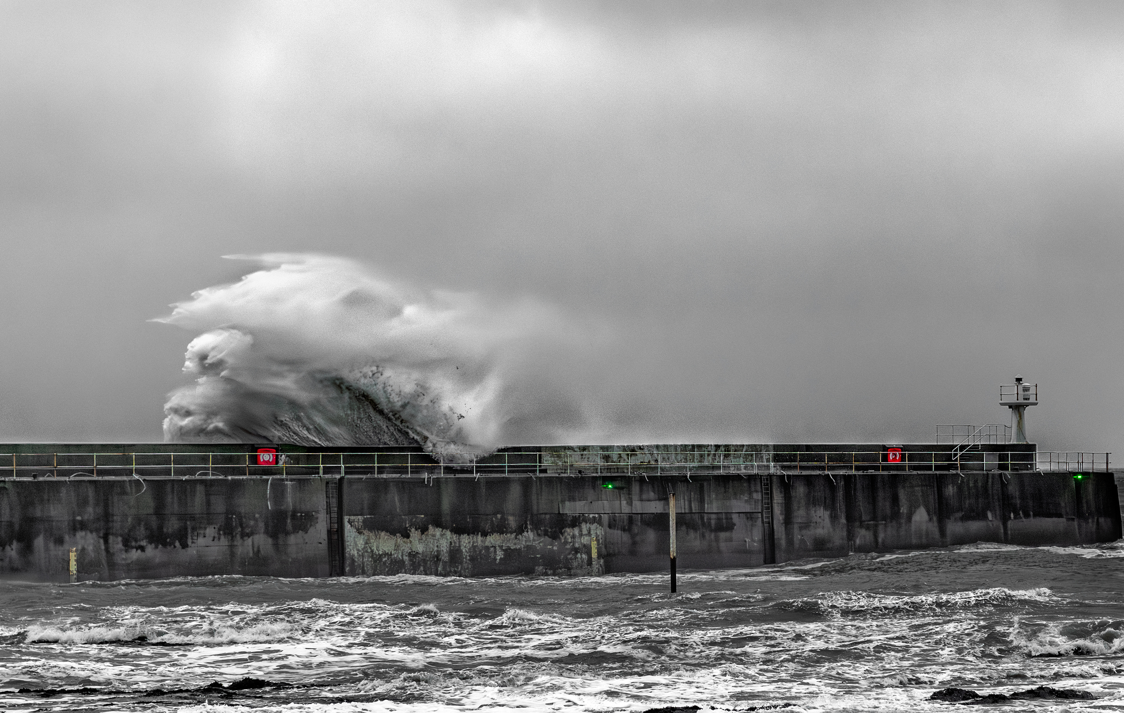 Pittenweem Harbour on stormy day