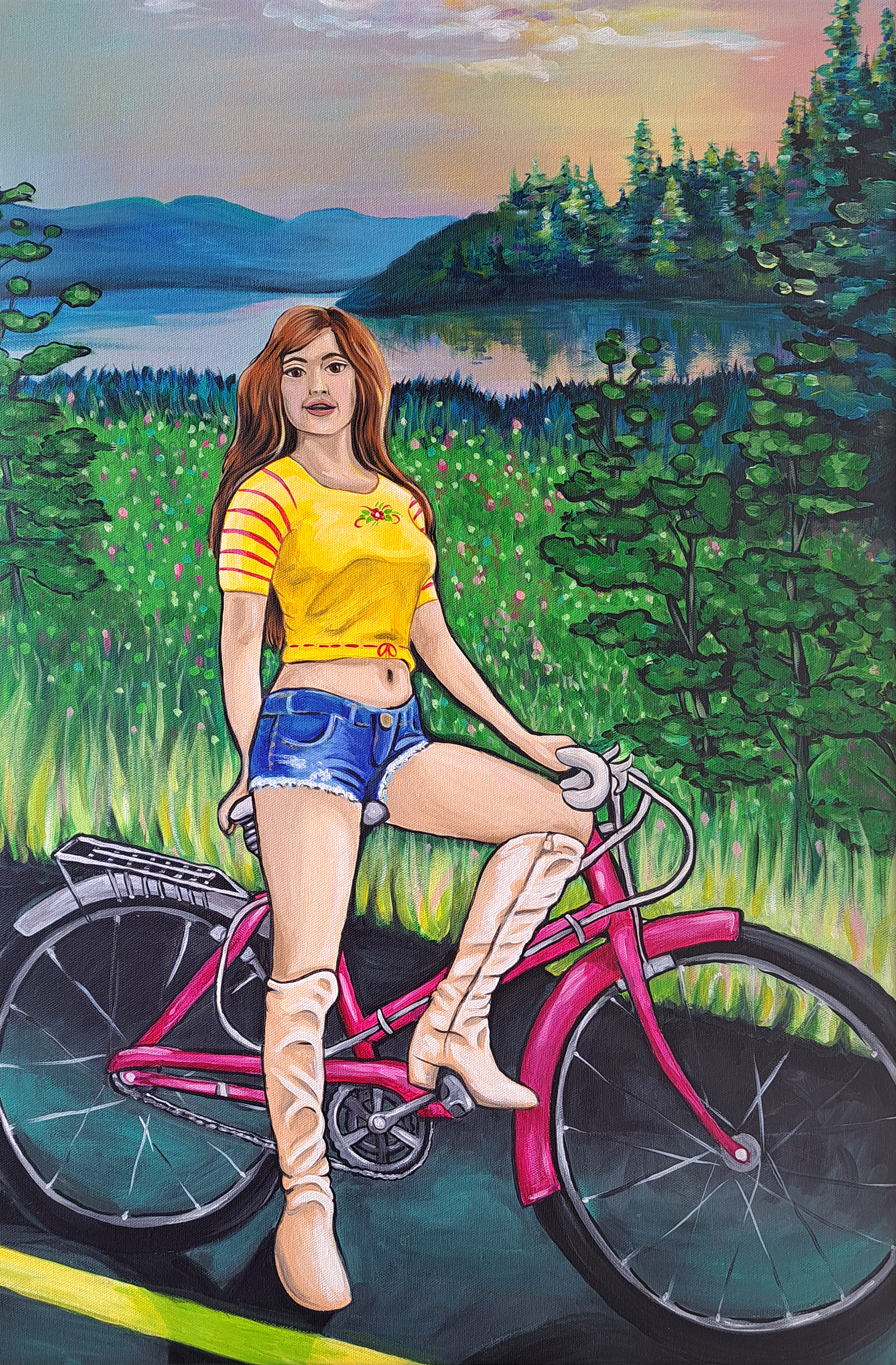 Vintage Bike Girl - 19x28 - $400
