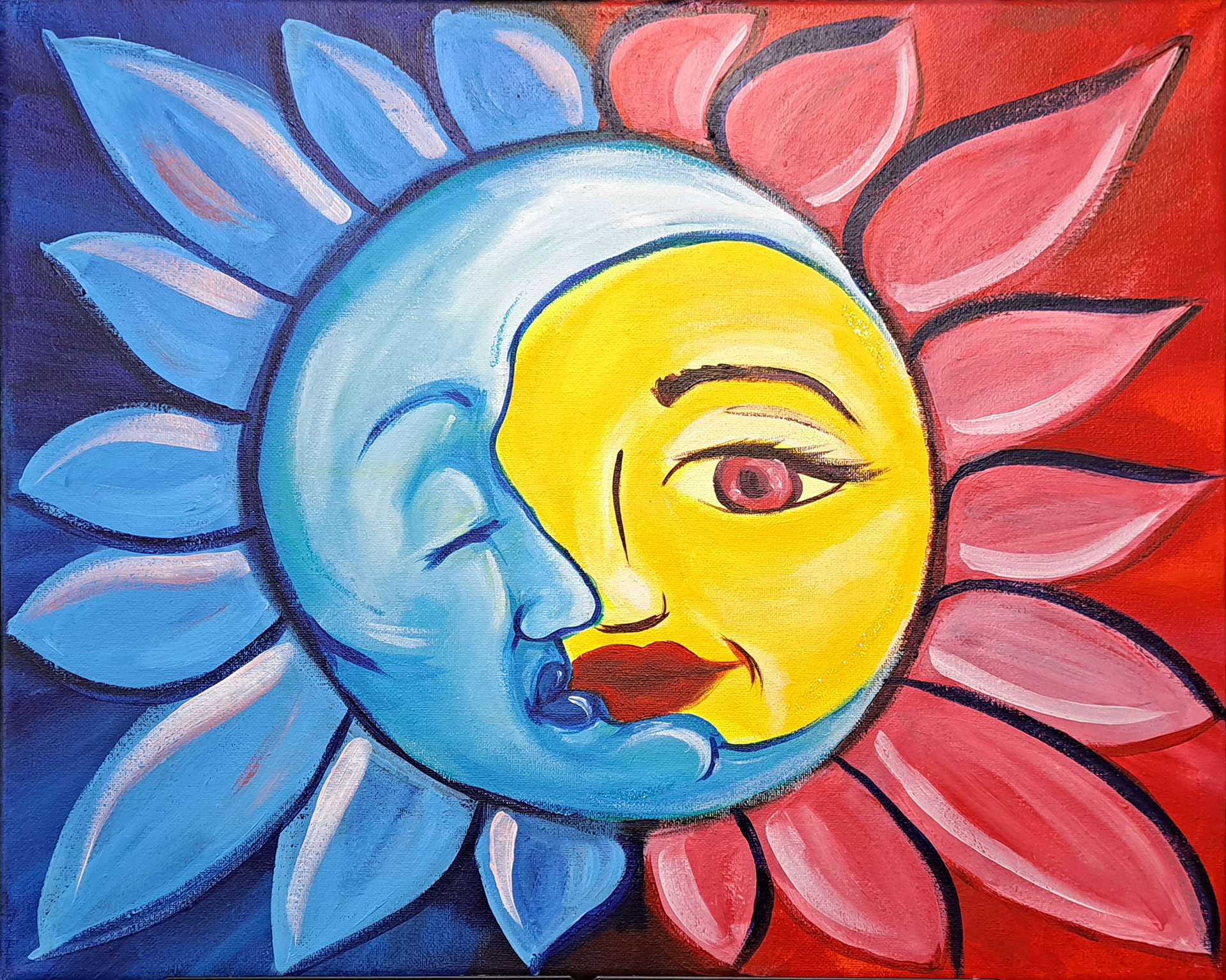 Sun, Moon, Flower