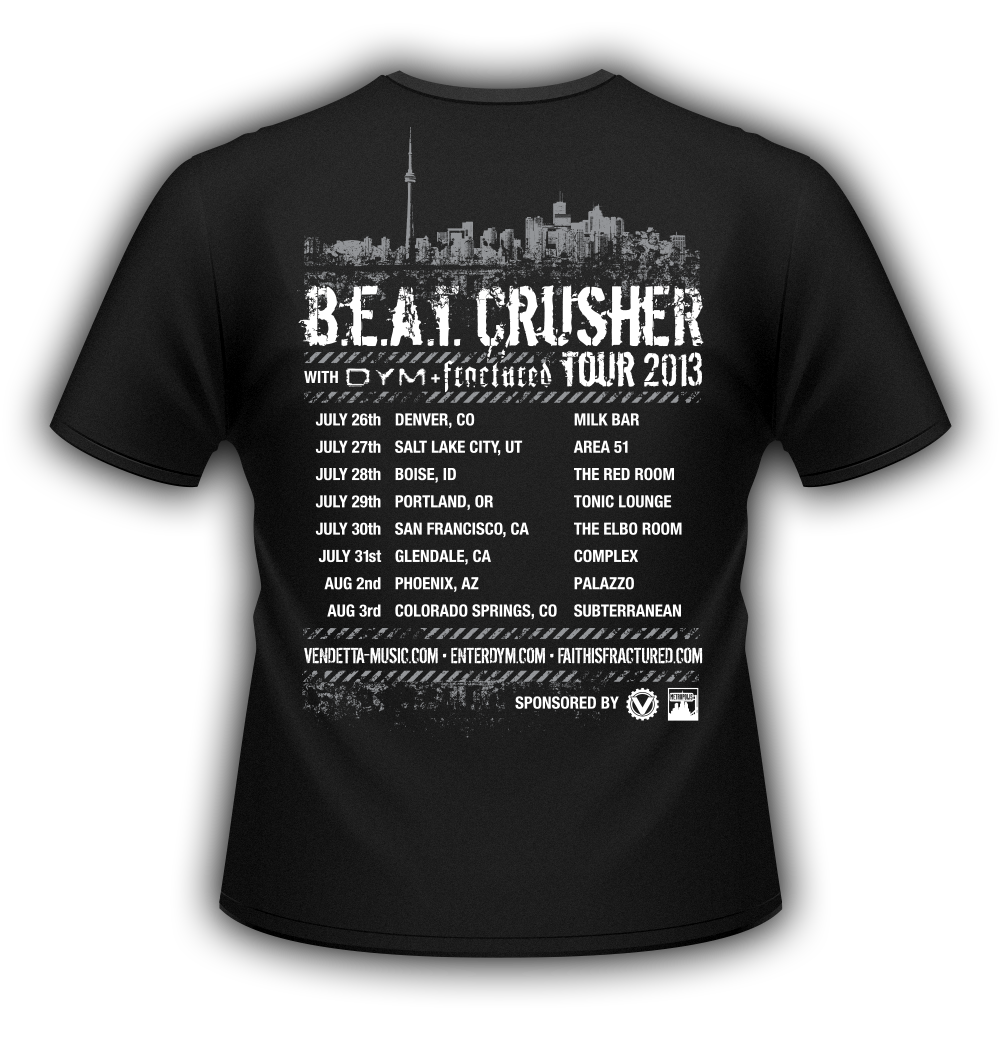 Beat Brusher Tour 2013 T-Shirt — Back