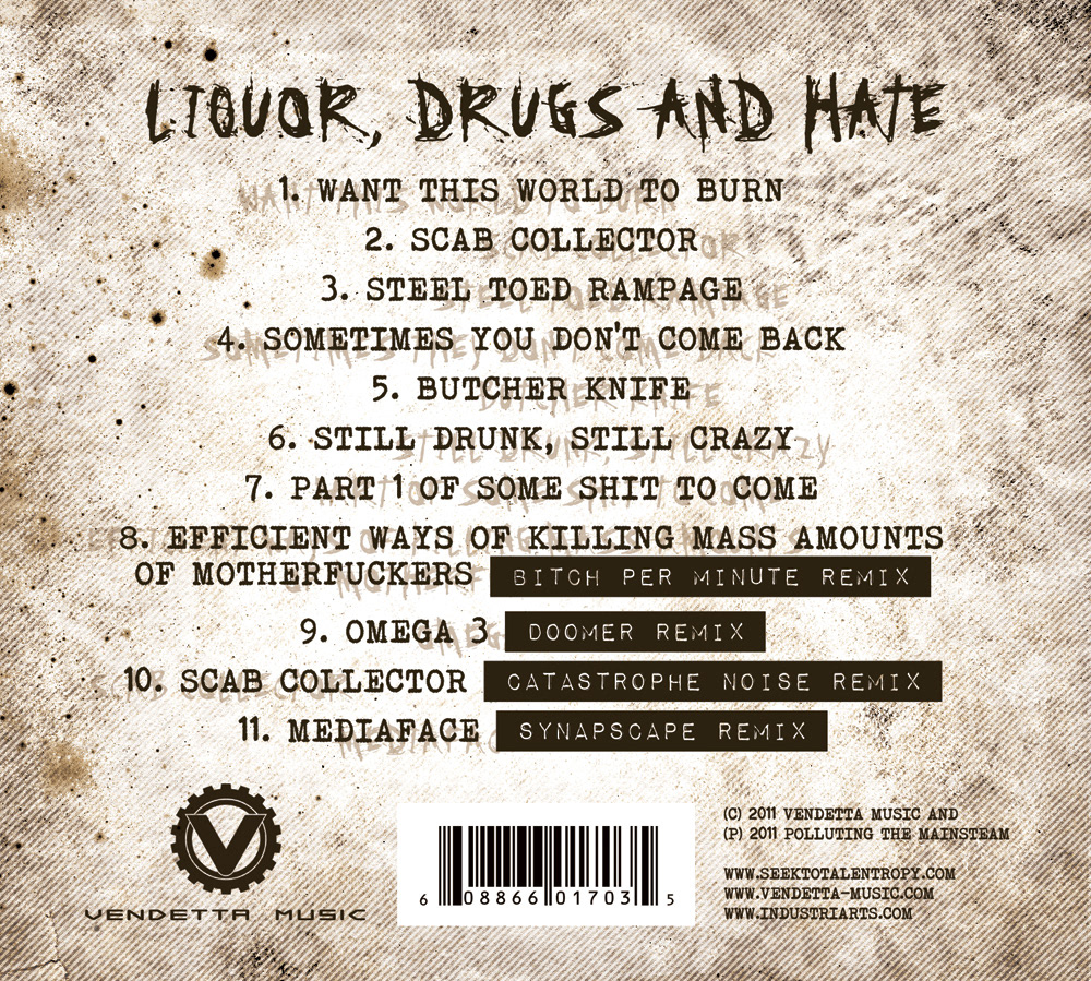 W.A.S.T.E. — Liquor, Drugs and Hate outside traycard