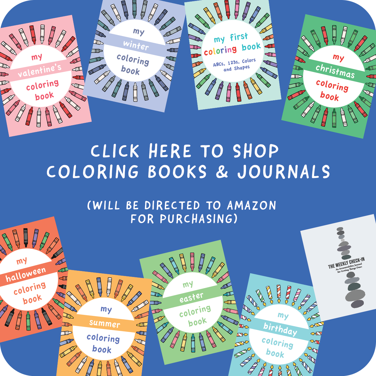 coloring books & journals - https://amzn.to/46JURkS