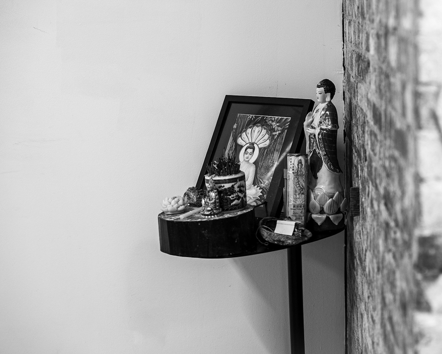 An altar sits in the corner of the studio, where dancers prepare to perform a Khmer classical dance called Robam Phoung Neary. Before each performance, they light incense, set intentions, and pray to their ancestors—offering blessings and asking for blessings in return.