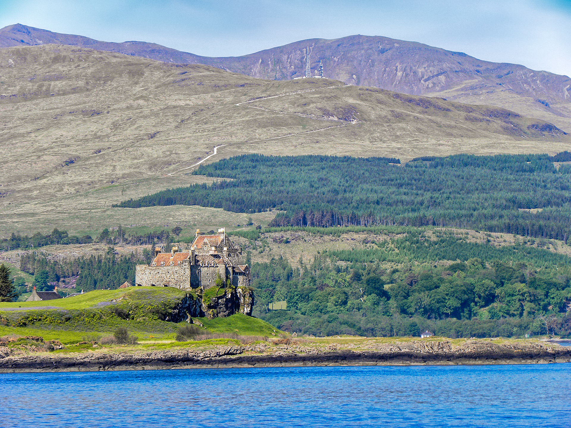 Eerste zicht op het eiland Mull