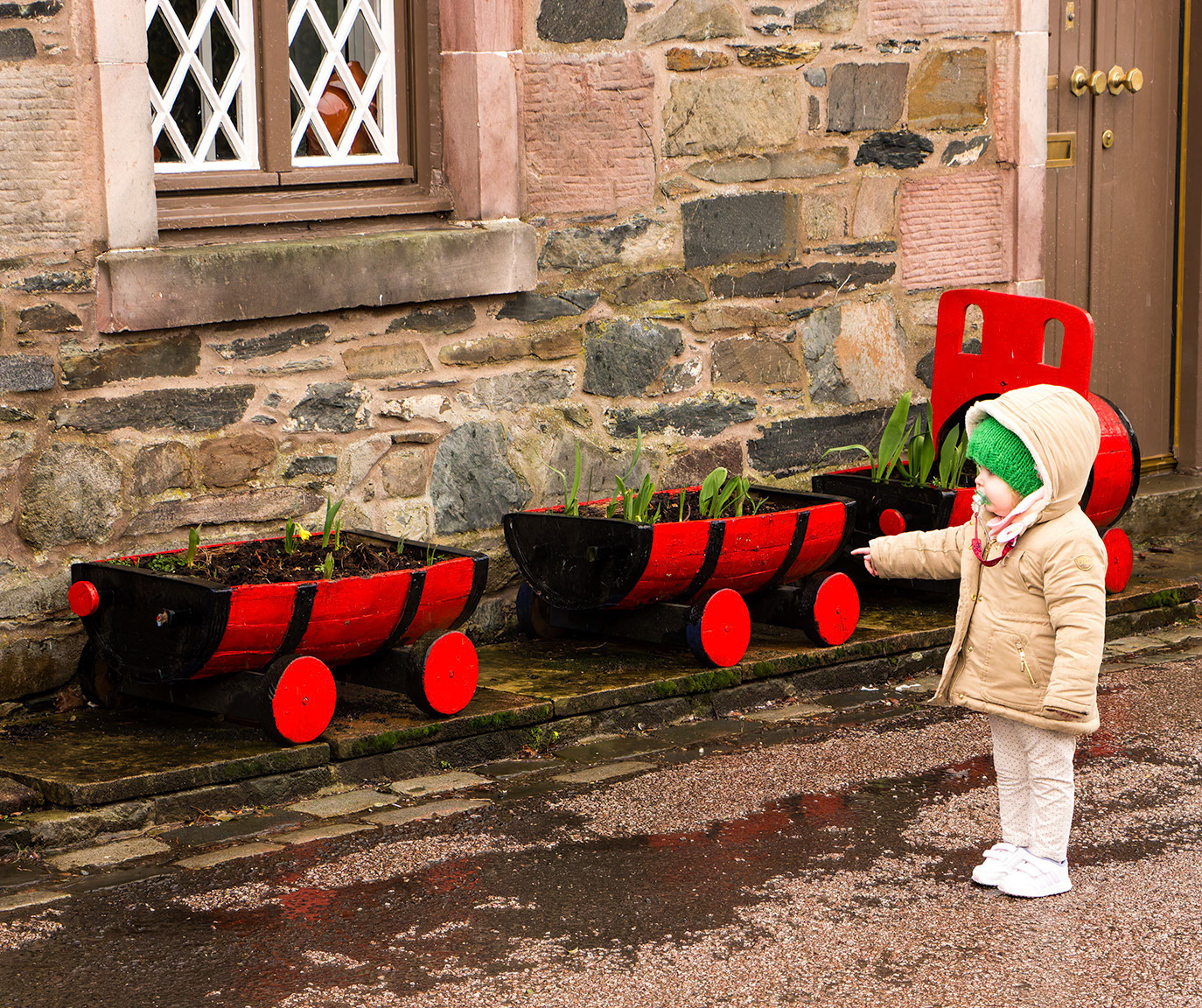 Orelie in de regen in Luss