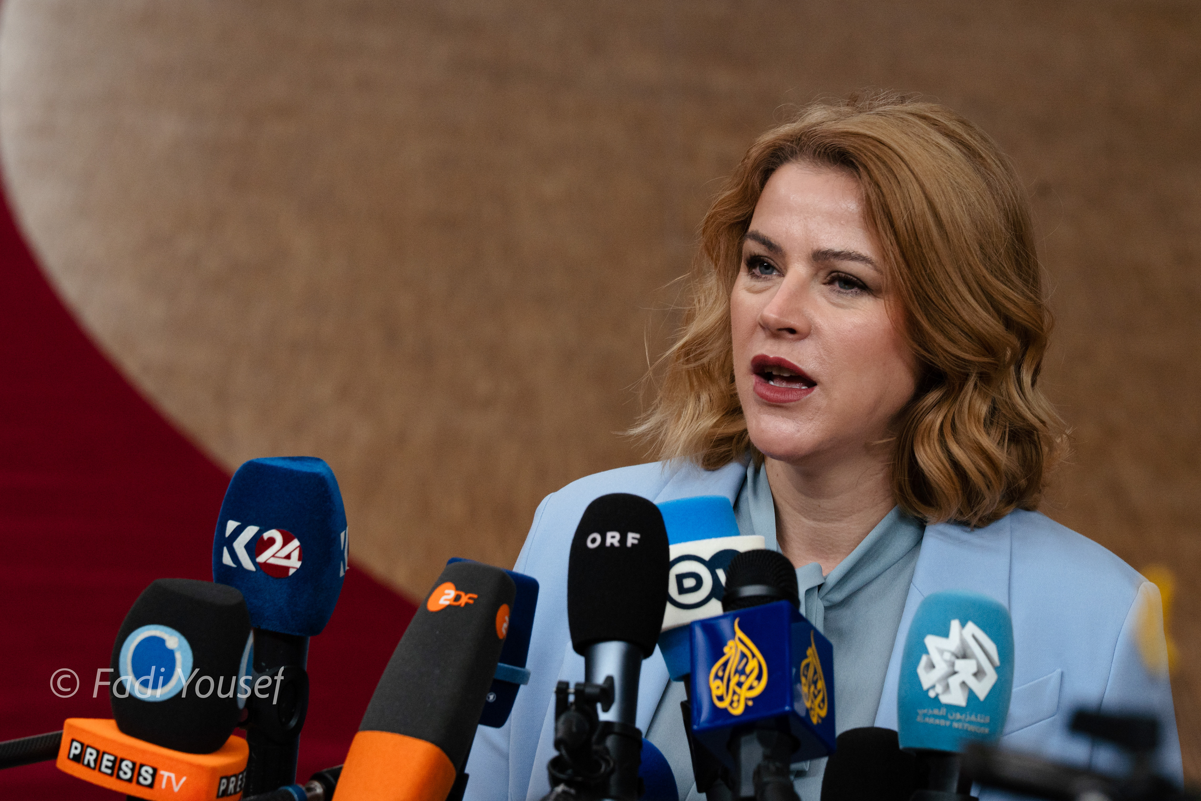 Prime Minister Evika Silina, Latavia, addressing the press before meeting with european leaders. Brussels, Belgium, Thursday, Oct, 23rd,2025