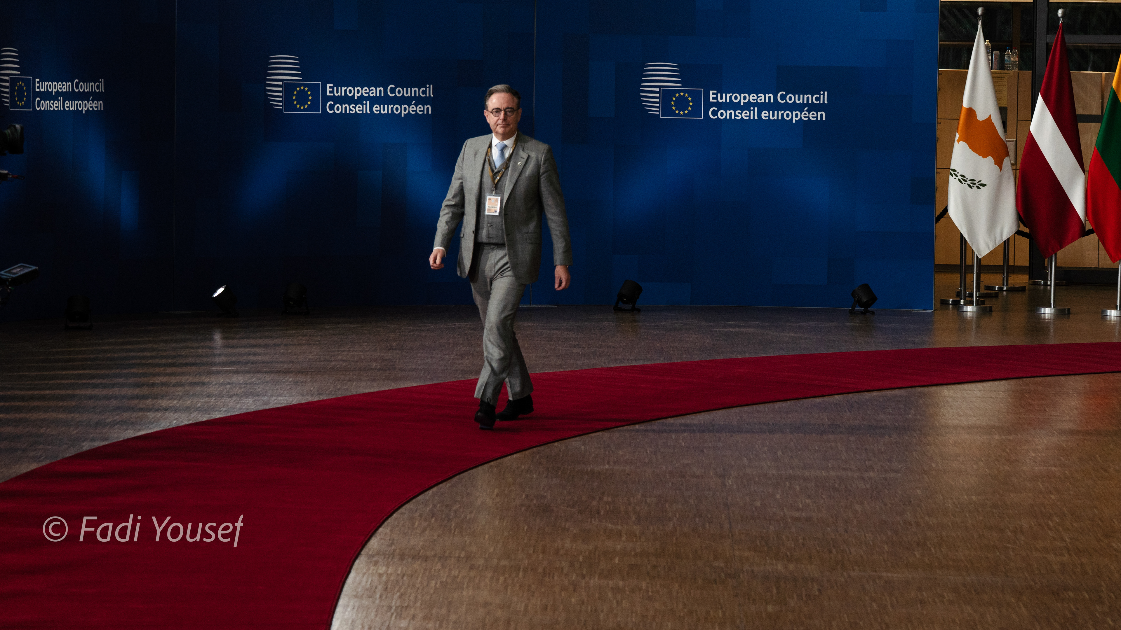Prime Minister Bart De Wever,Belgium addressing the press before meeting with european leaders. Brussels, Belgium, Thursday, Oct, 23rd,2025