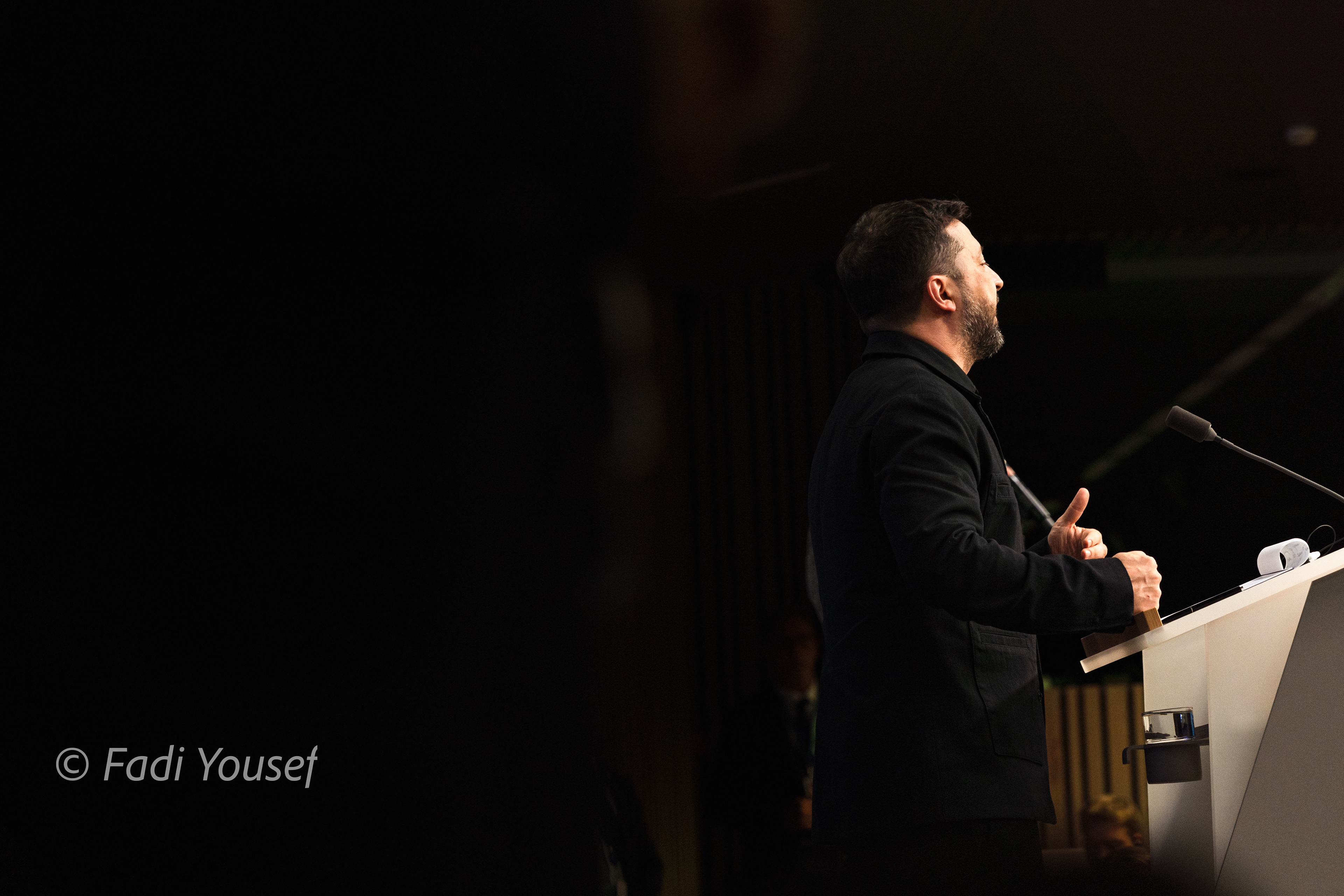 President of Ukrain , Volodymyr Zelenskyy, addressing the press after meeting with european leaders. Brussels, Belgium, Thursday, Oct, 23rd,2025