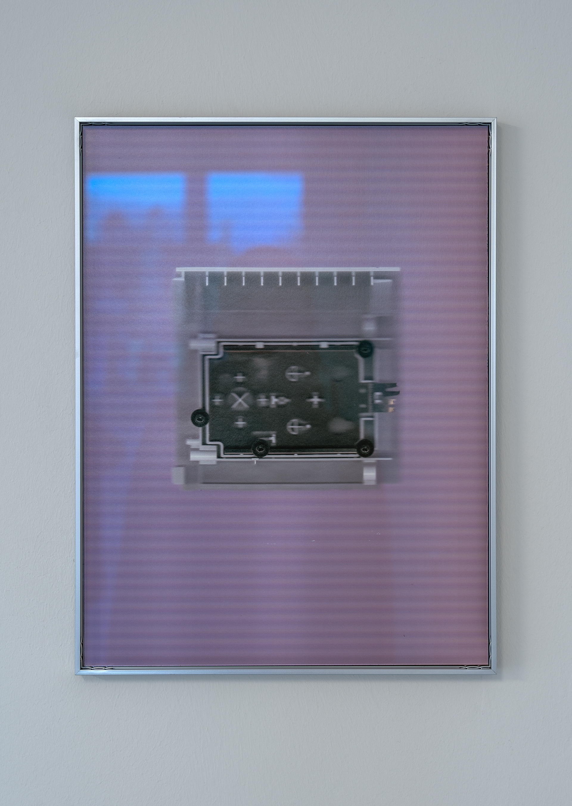 LP-WU3500 (Seite (Teil)), 2023, pigment print on baryta paper, aluminium frame, glass, tape