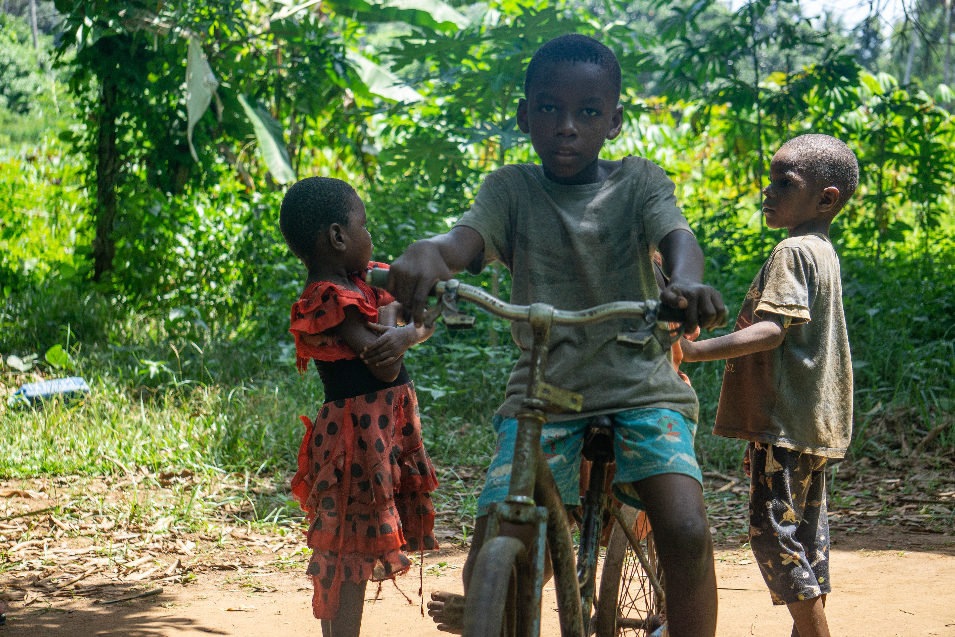 Boy on bicycle