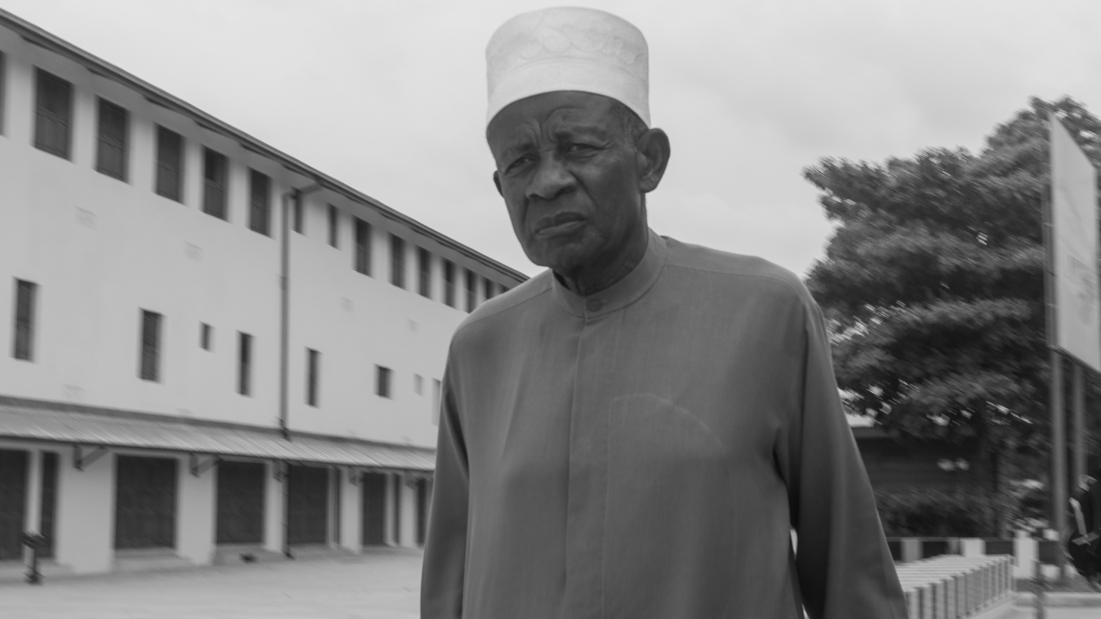 Black man near bazar