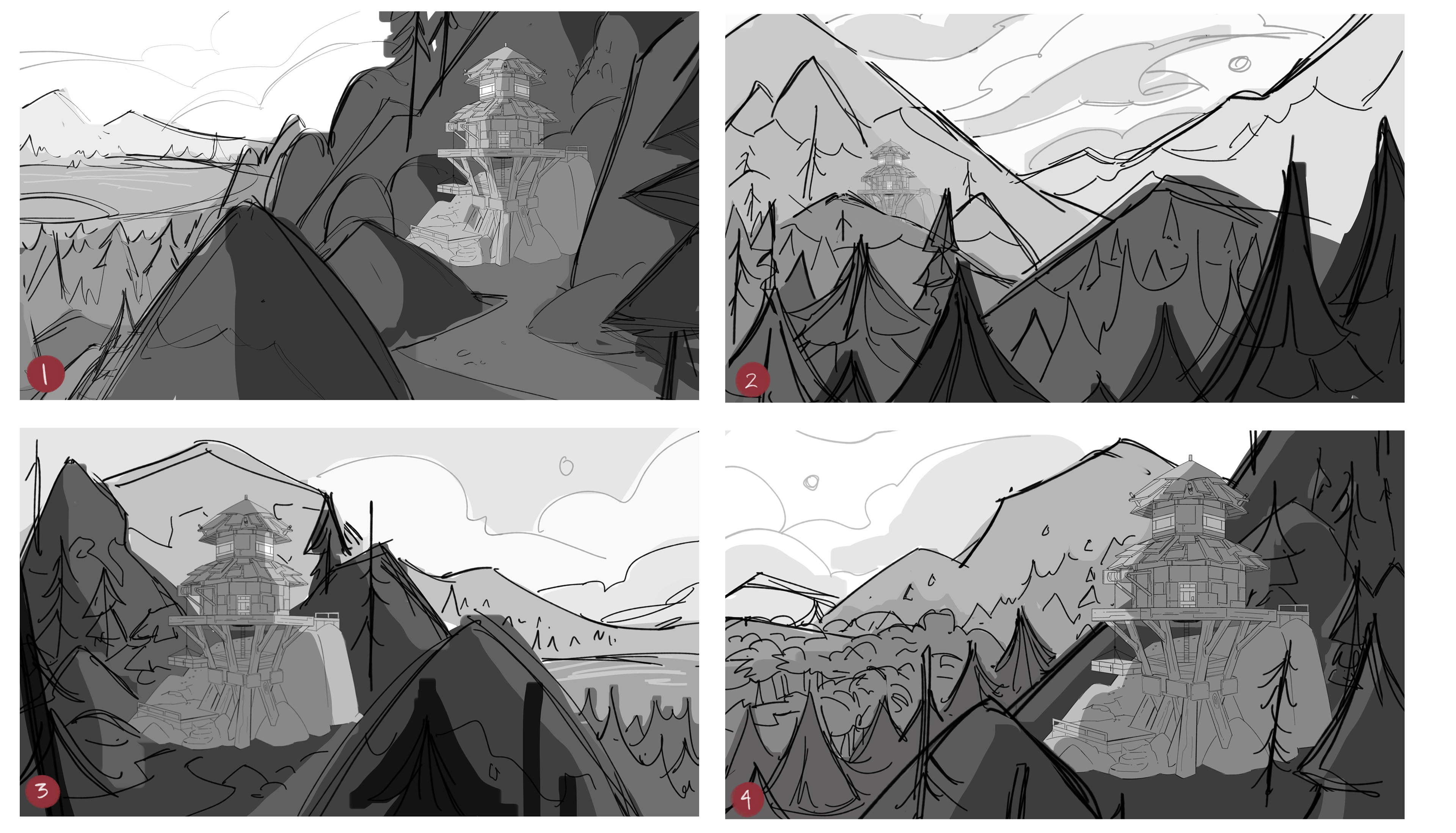 Zaid's Hut - Environment Piece Sketches