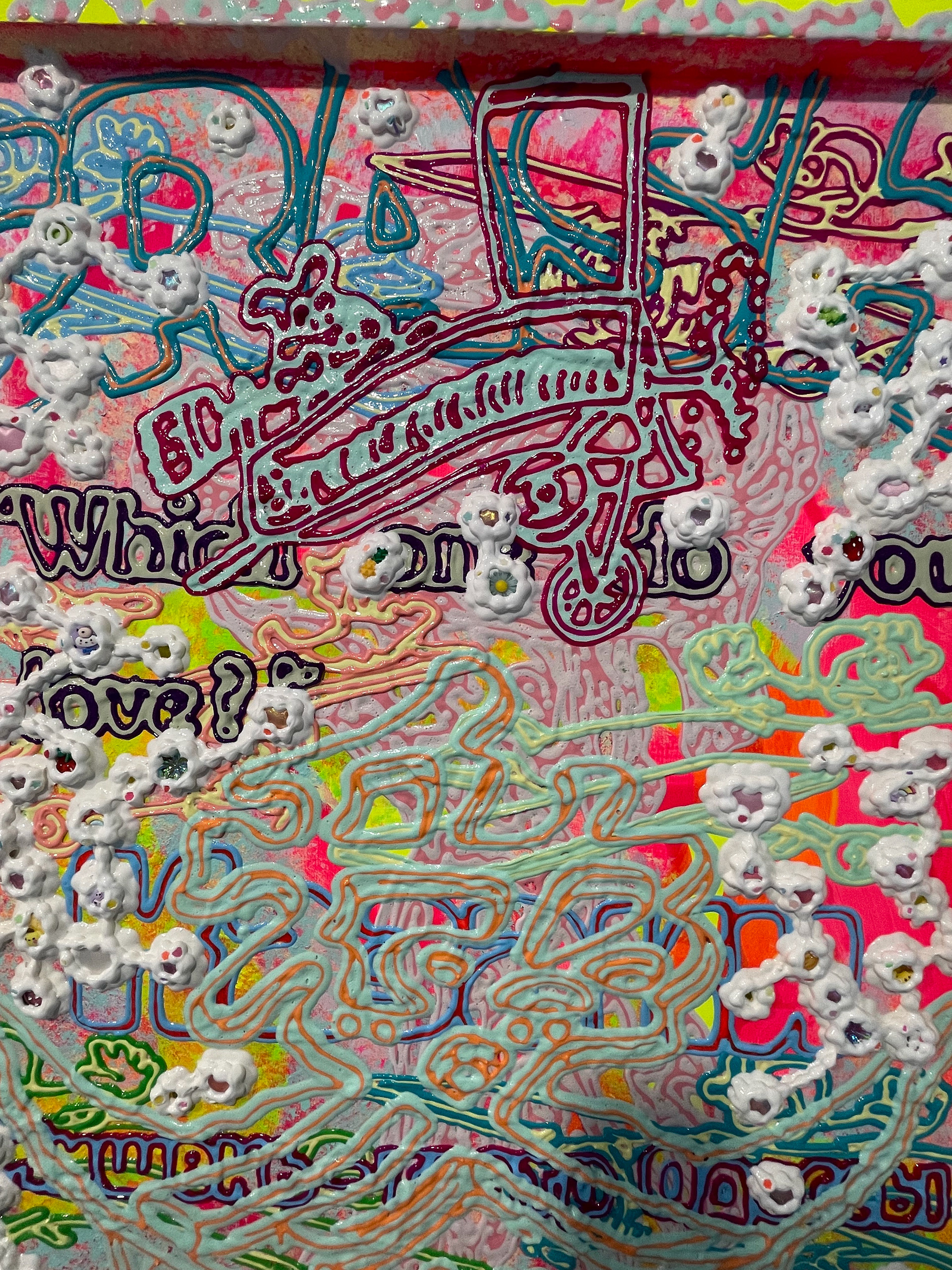 <나는 아름답다_1 I AM Beautiful_1>, 장영준, 2024, Acrylic and Gel medium, Confetti and Decoden, 60.6x72.7x5(cm)