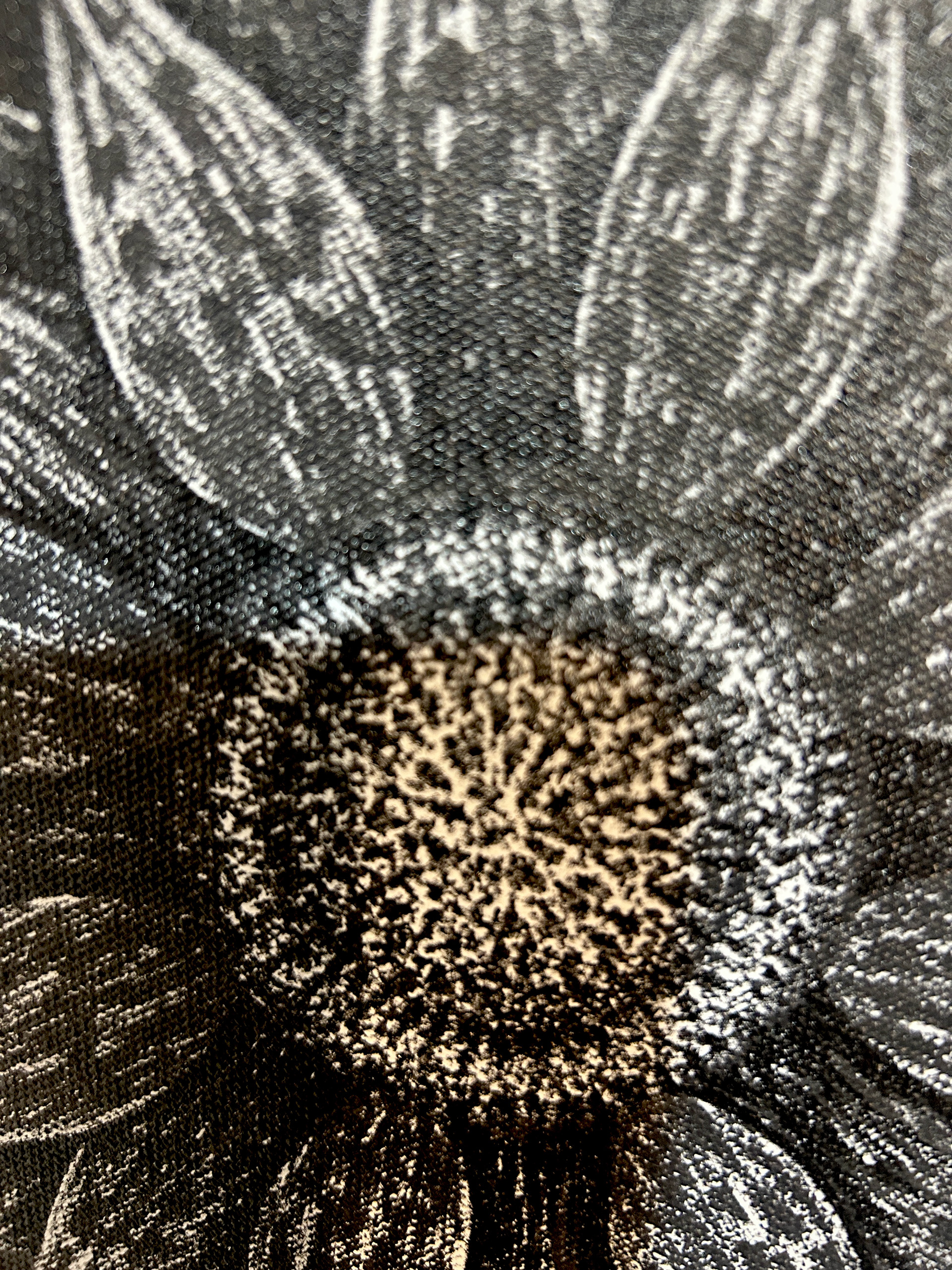 백선 해바라기 The Black Sunflower 2022 pen on canvas 40x40x2(cm)