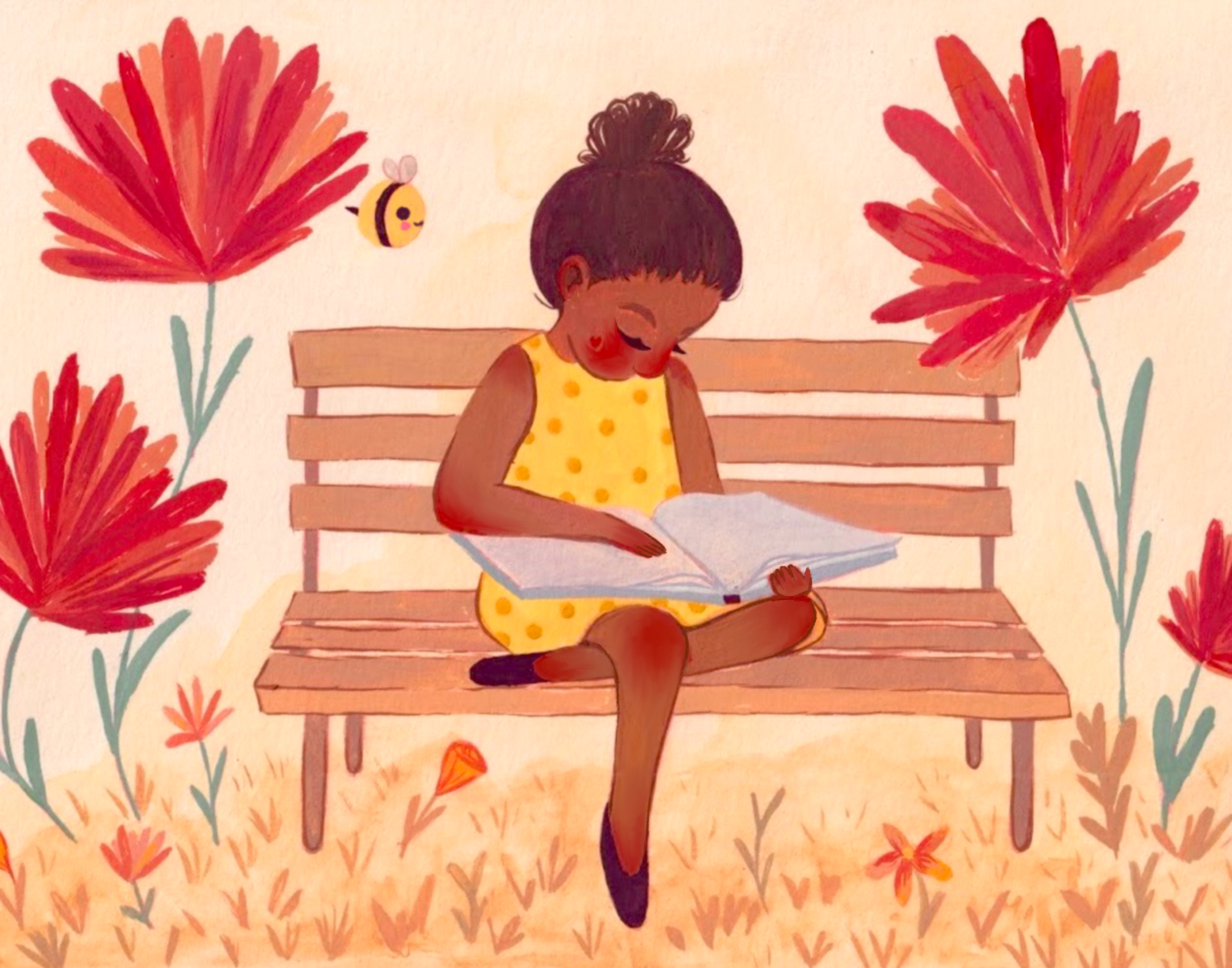 Little Reader, Gouache; 2023
