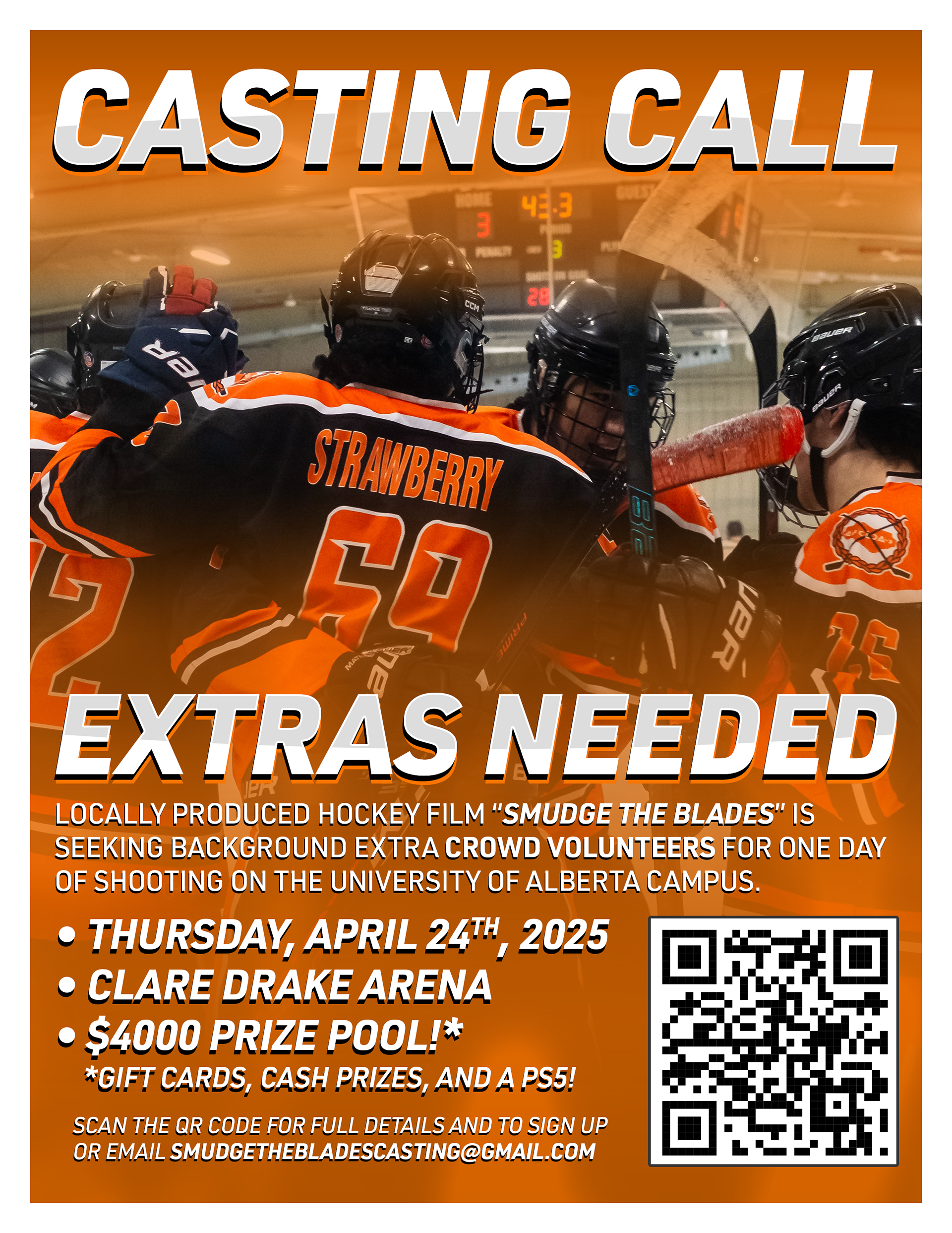 Casting Call poster for volunteers, posted around the University of Alberta Campus